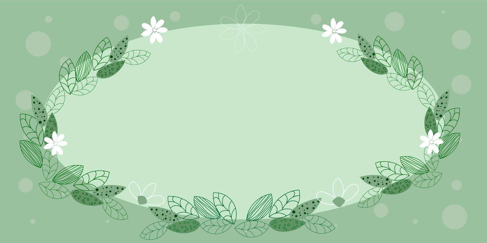 Blank Frame Decorated With Abstract Modernized Forms Flowers And Foliage.