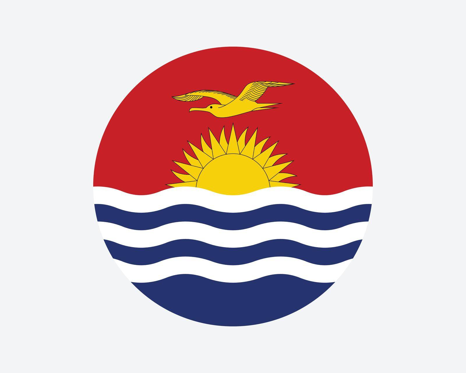 Kiribati Round Country Flag. Kiribati Circle National Flag. Republic of Kiribati Circular Shape Button Banner. EPS Vector Illustration.