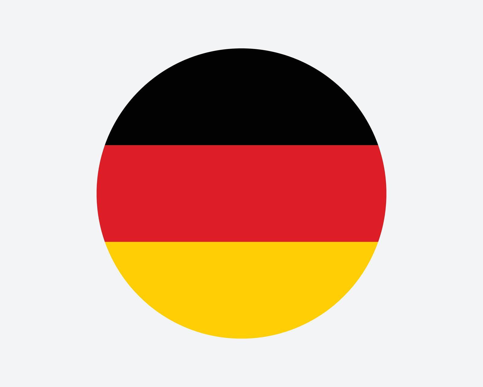 Germany Round Country Flag. German Circle National Flag. Federal Republic of Germany Circular Shape Button Banner. EPS Vector Illustration.