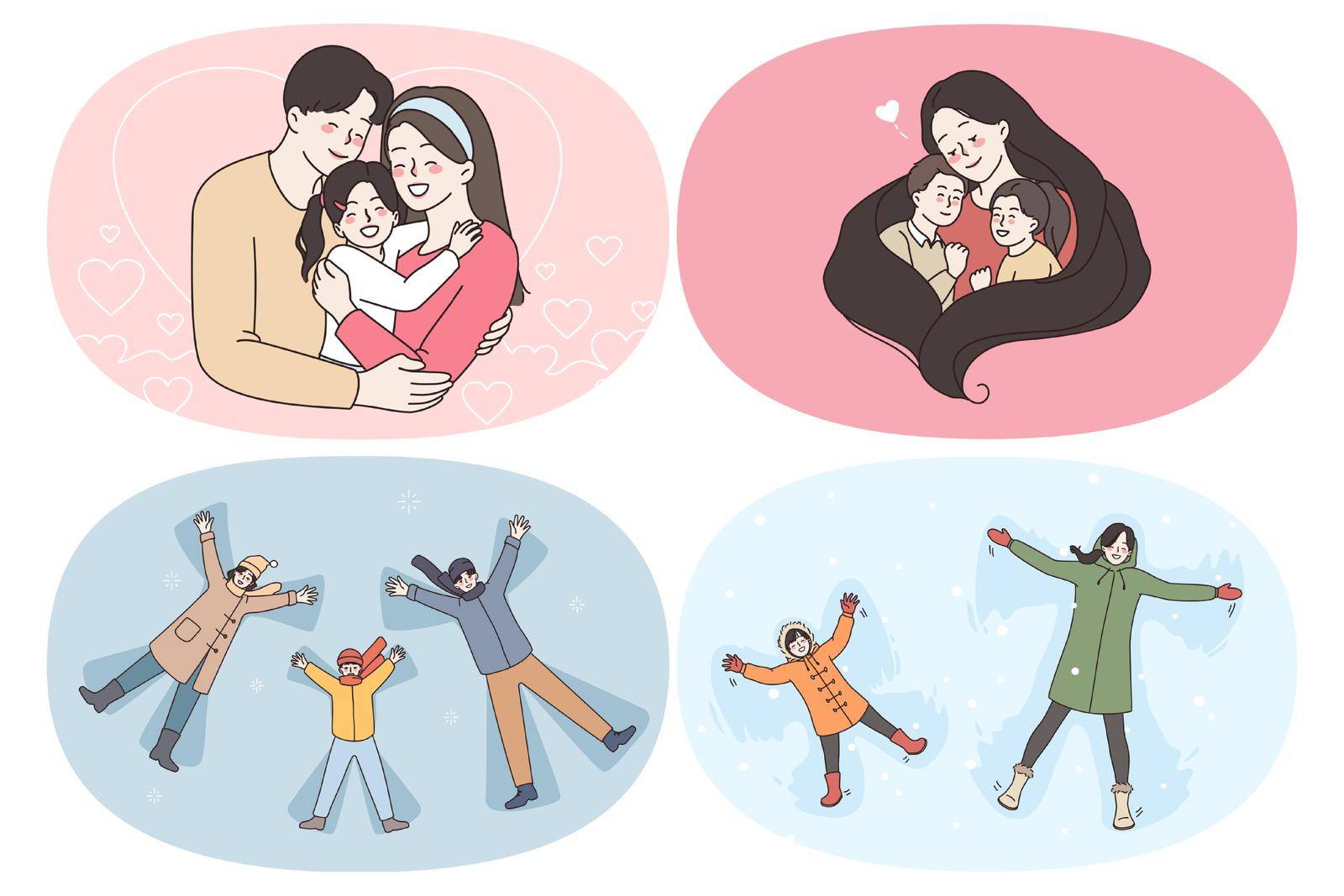 Happy family and childhood concept by Vasilyeva