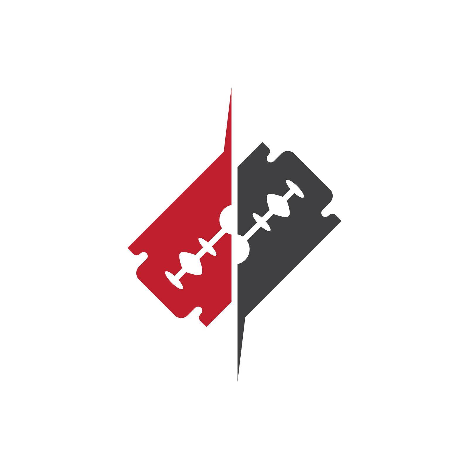 Razor blade logo vector illustration flat design