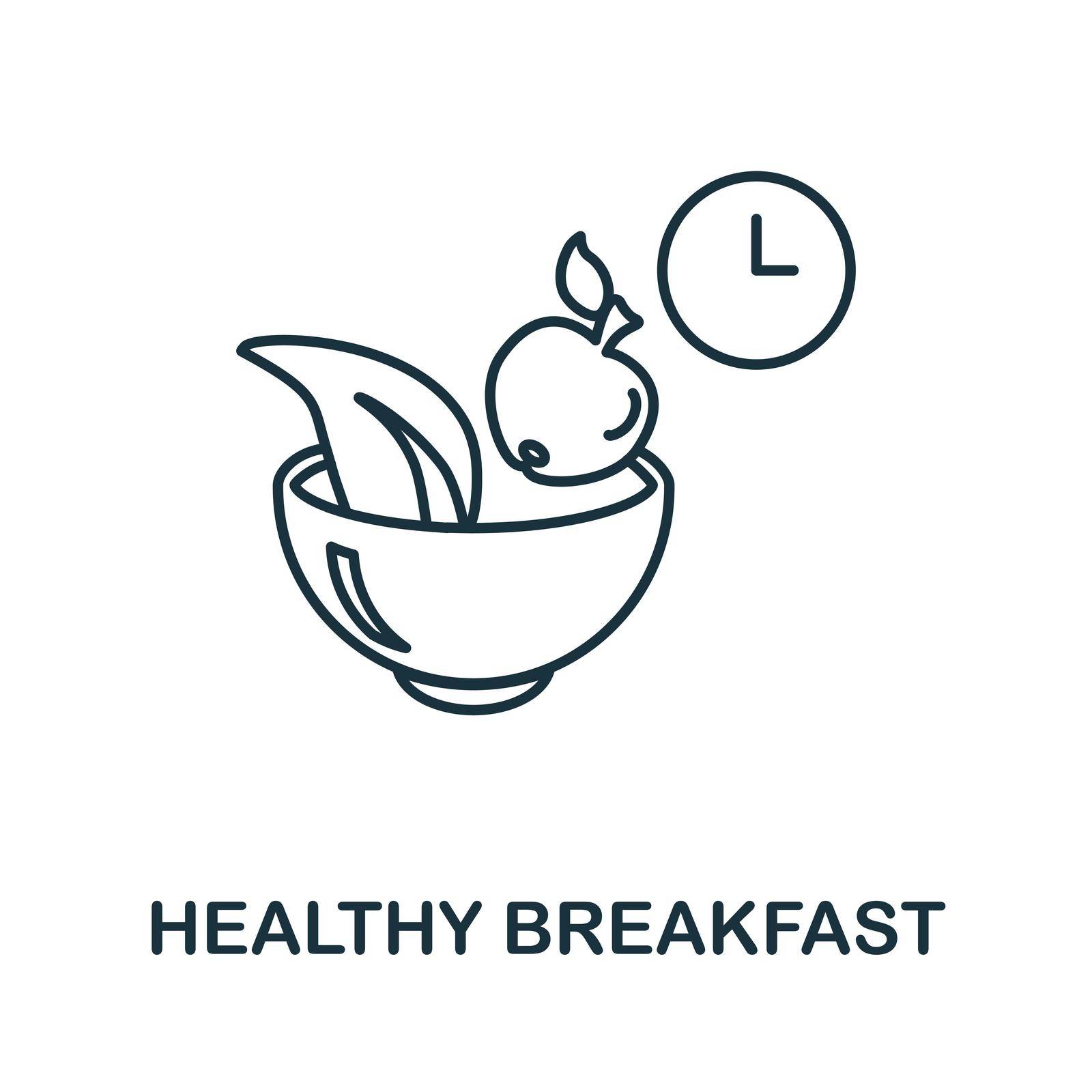 Healthy Breakfast icon. Black sign from diet collection. Creative Healthy Breakfast icon for web design, templates and infographics.