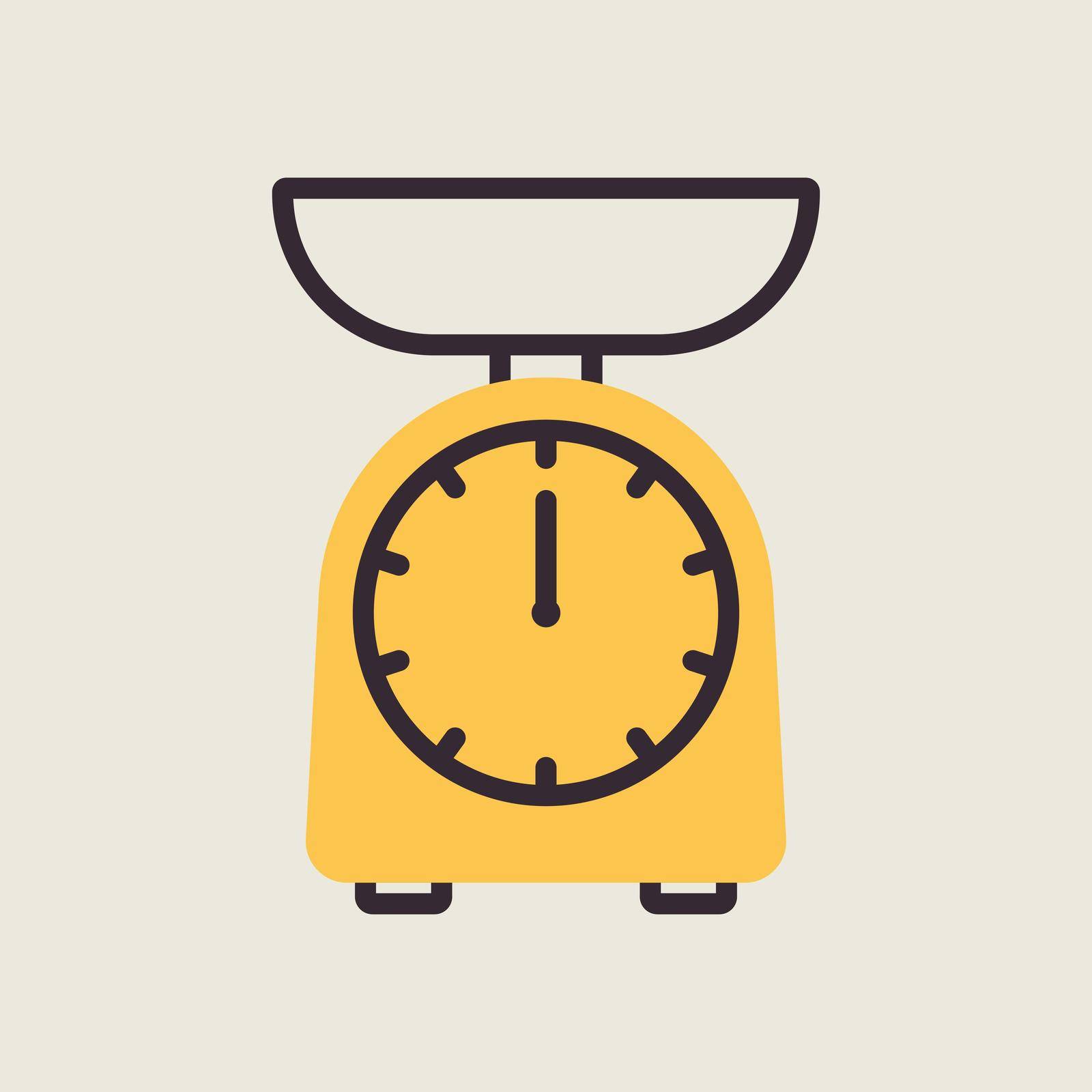 Scales vector icon. Kitchen appliance by nosik