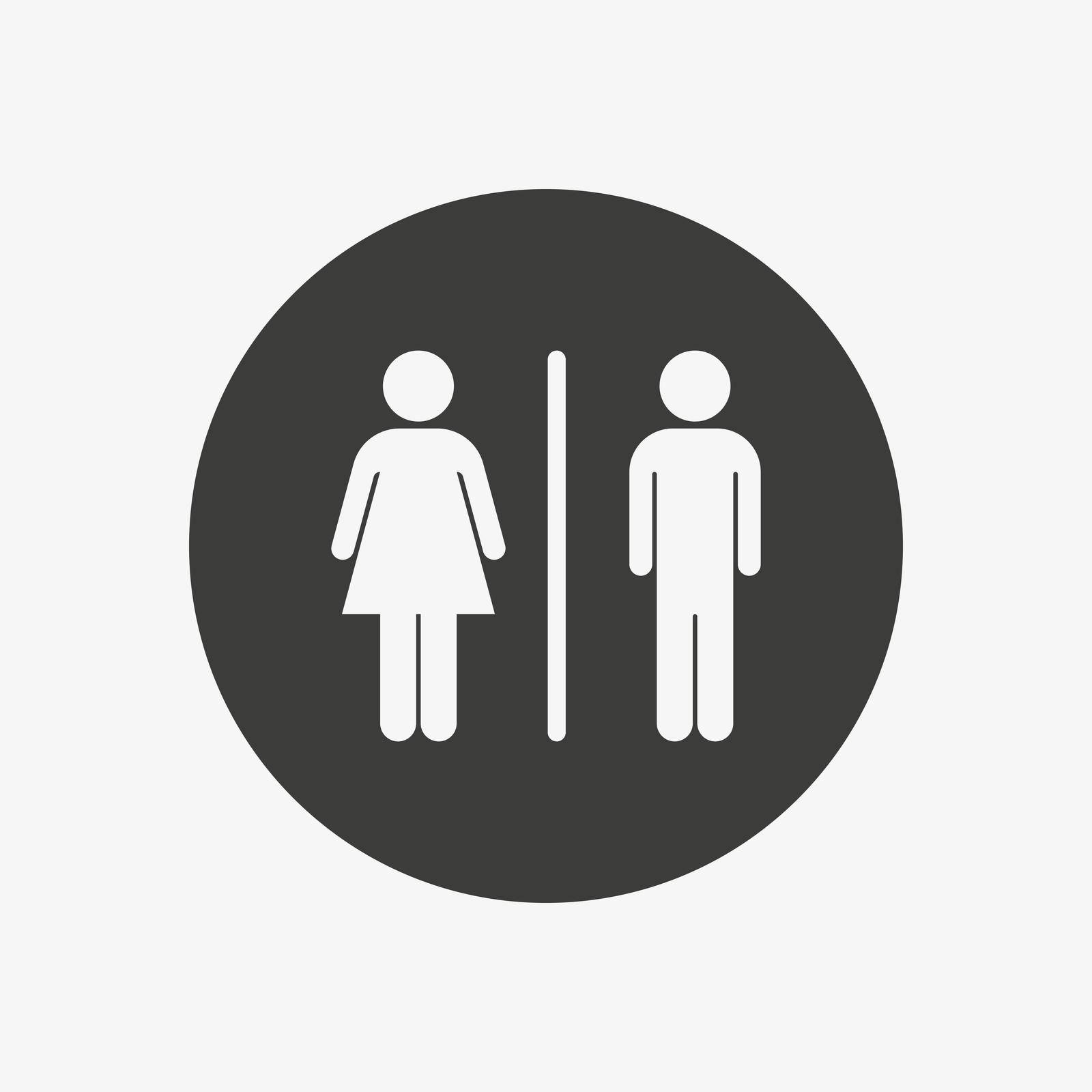 Man and woman vector icon. Toilet pictogram by AdamLapunik