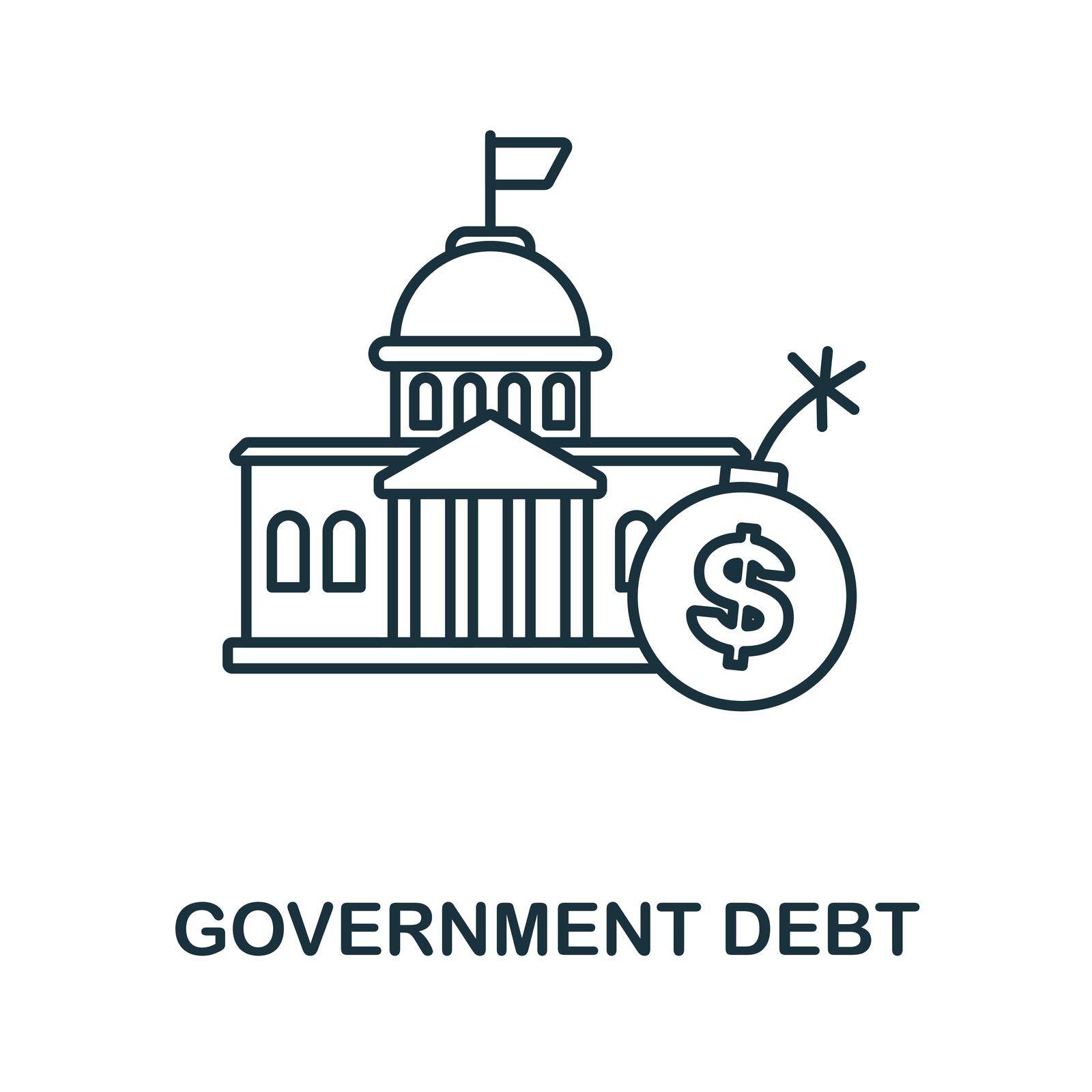 Government Debt icon. Outline sign from economic crisis collection. Line Government Debt icon for infographics, wed design and more.