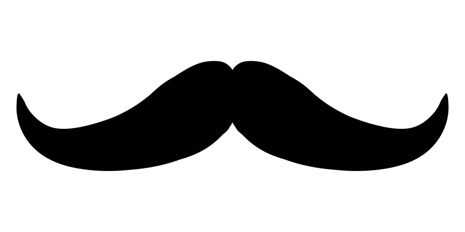 Black mustache swirls icon. Curly fashionable male mustache by koksikoks