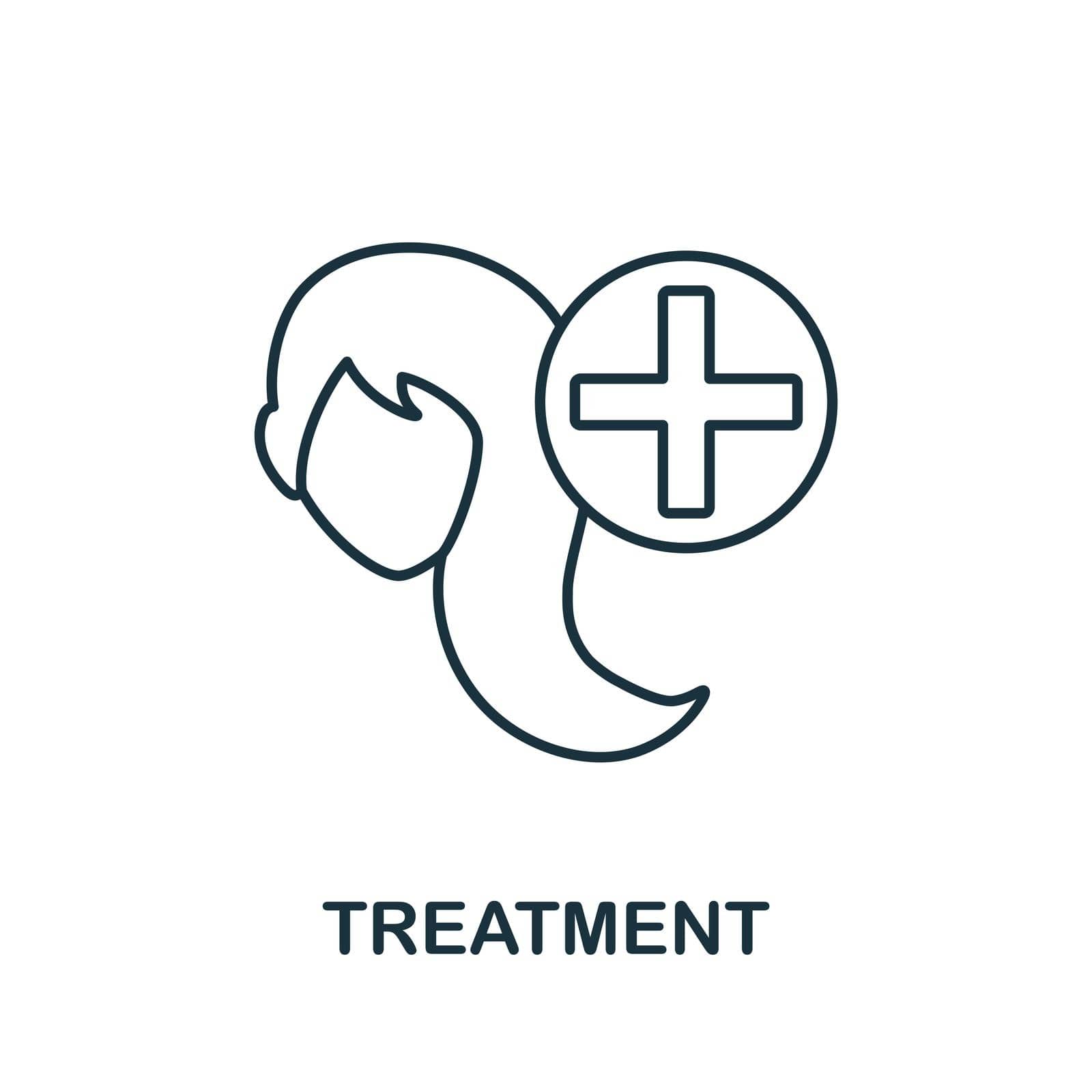 Treatment icon. Outline sign from hairdresser collection. Line Treatment icon for infographics, wed design and more.