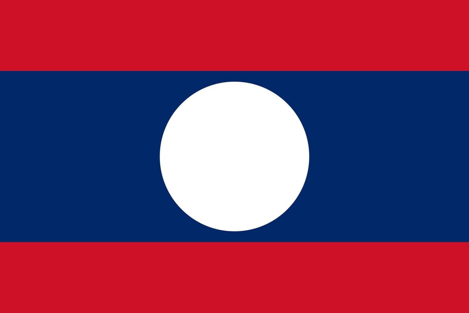 The flag of Laos vector illustration. Laos symbol