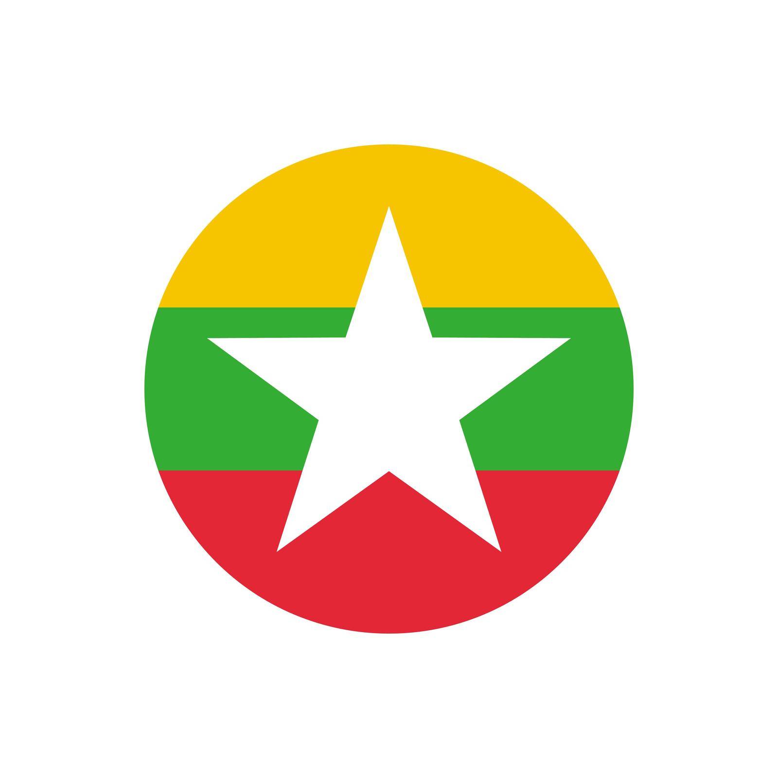 The flag of Myanmar in a circle. by AdamLapunik