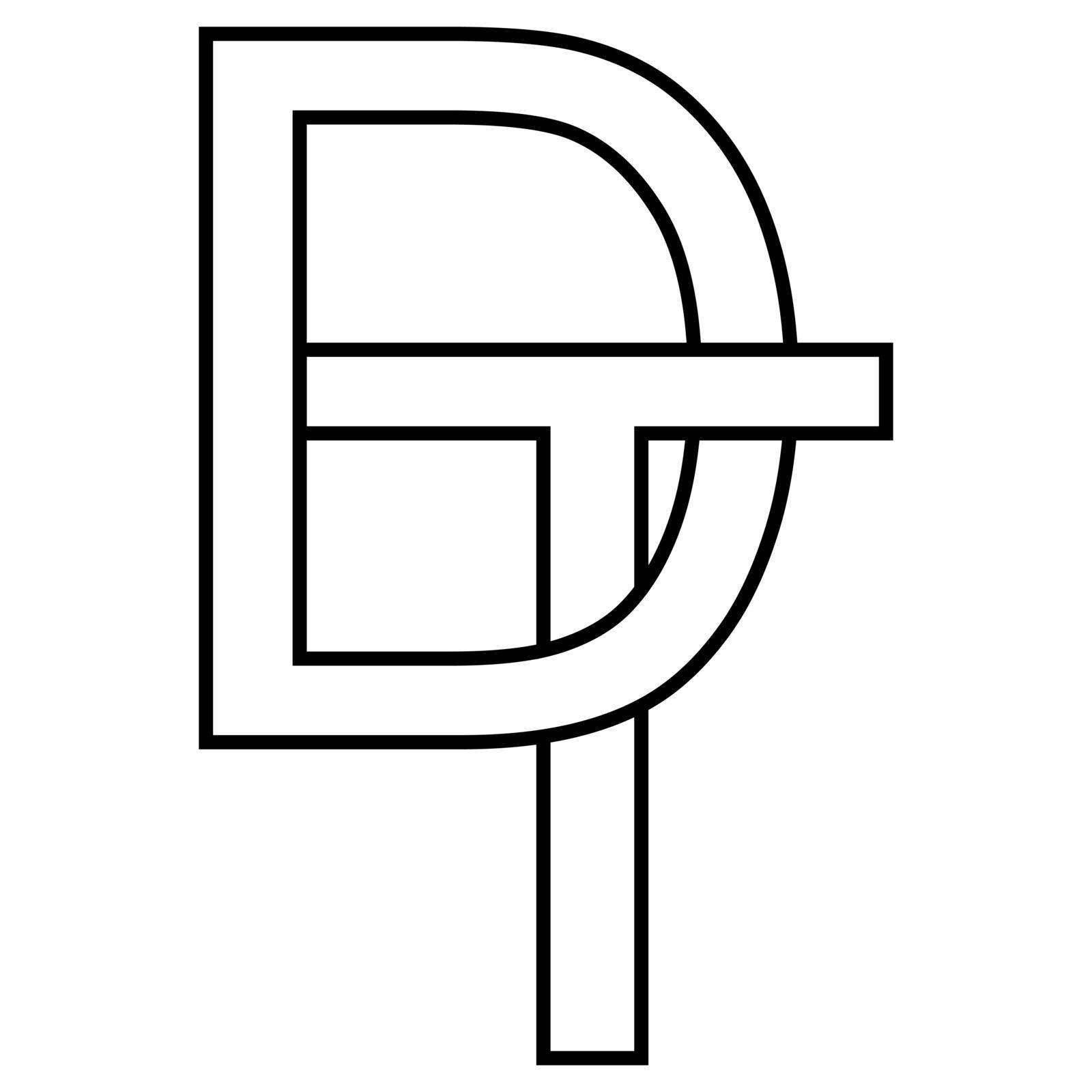 Logo sign dt, td icon nft dt interlaced letters d t by koksikoks