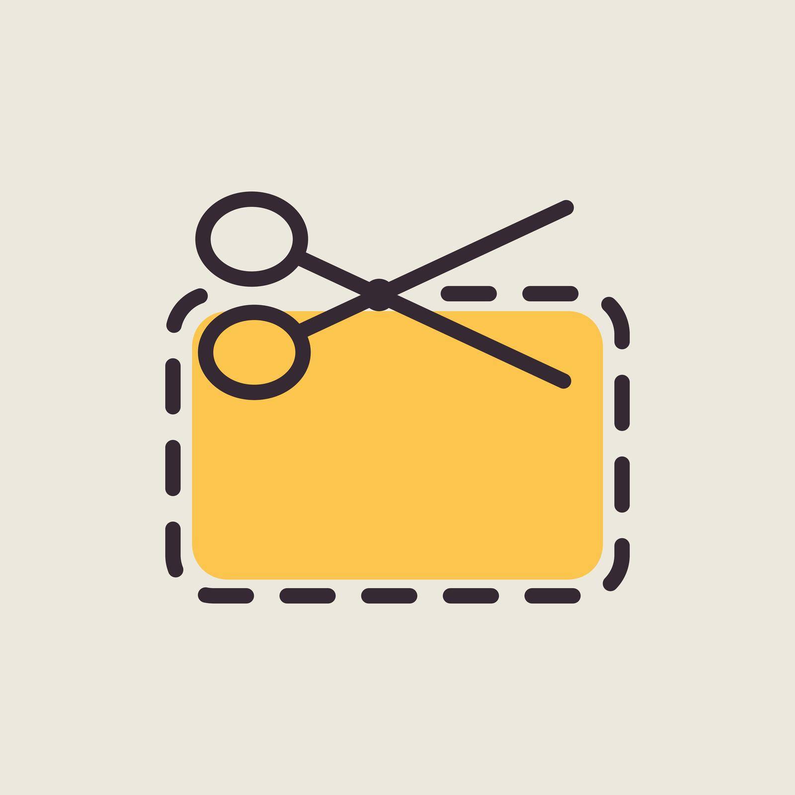 Coupon cutting vector flat icon by nosik