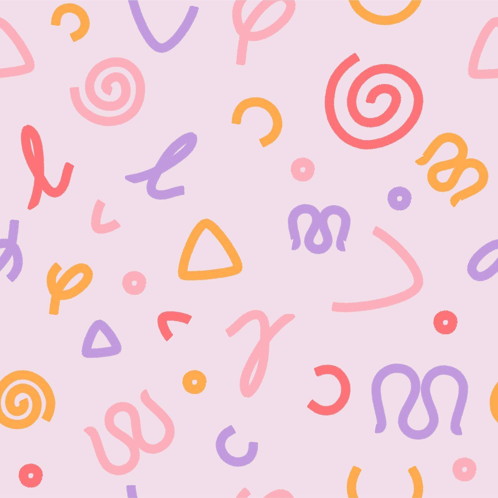 Adorable pinkish seamless pattern in pastel colors by Severost