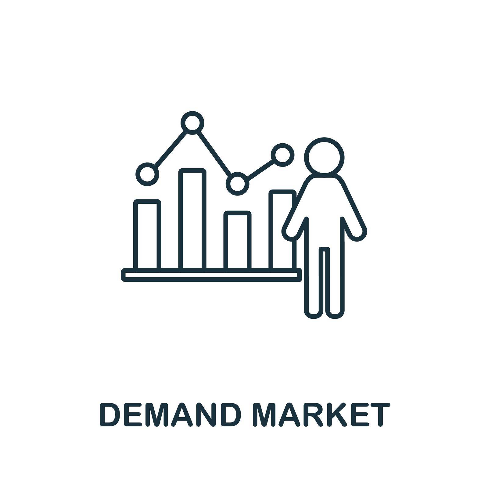 Demand Market icon. Outline sign from market economy collection. Line Demand Market icon for infographics, wed design and more.