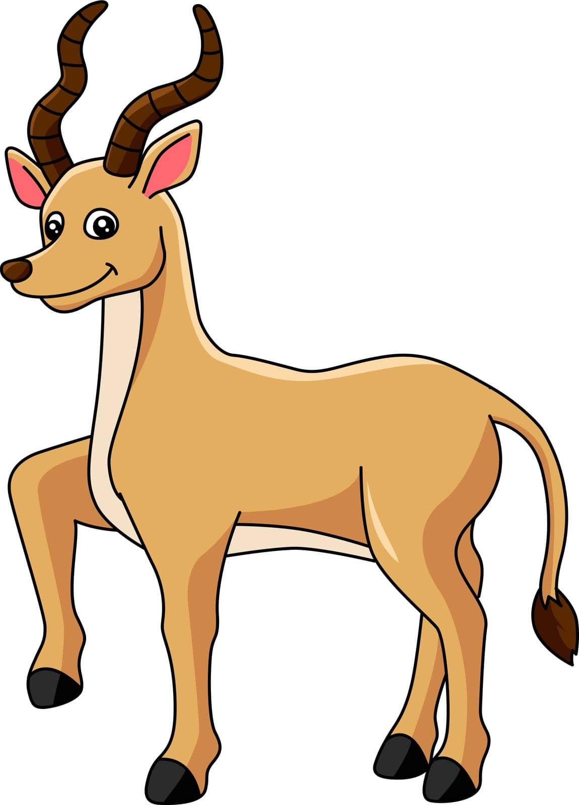 This cartoon clipart shows an antelope vector illustration.