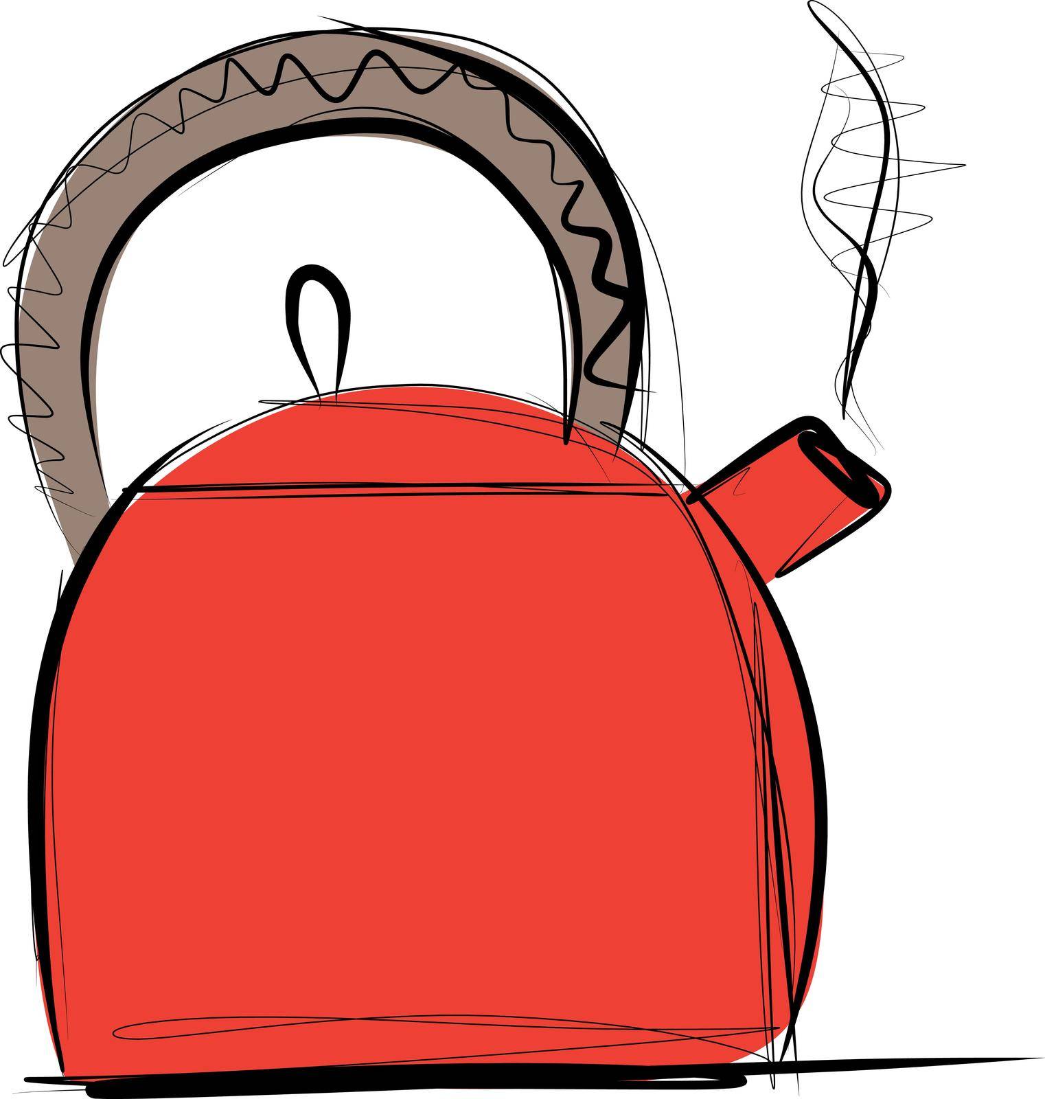 Sketch of water boiler kitchen kettle vector illustration