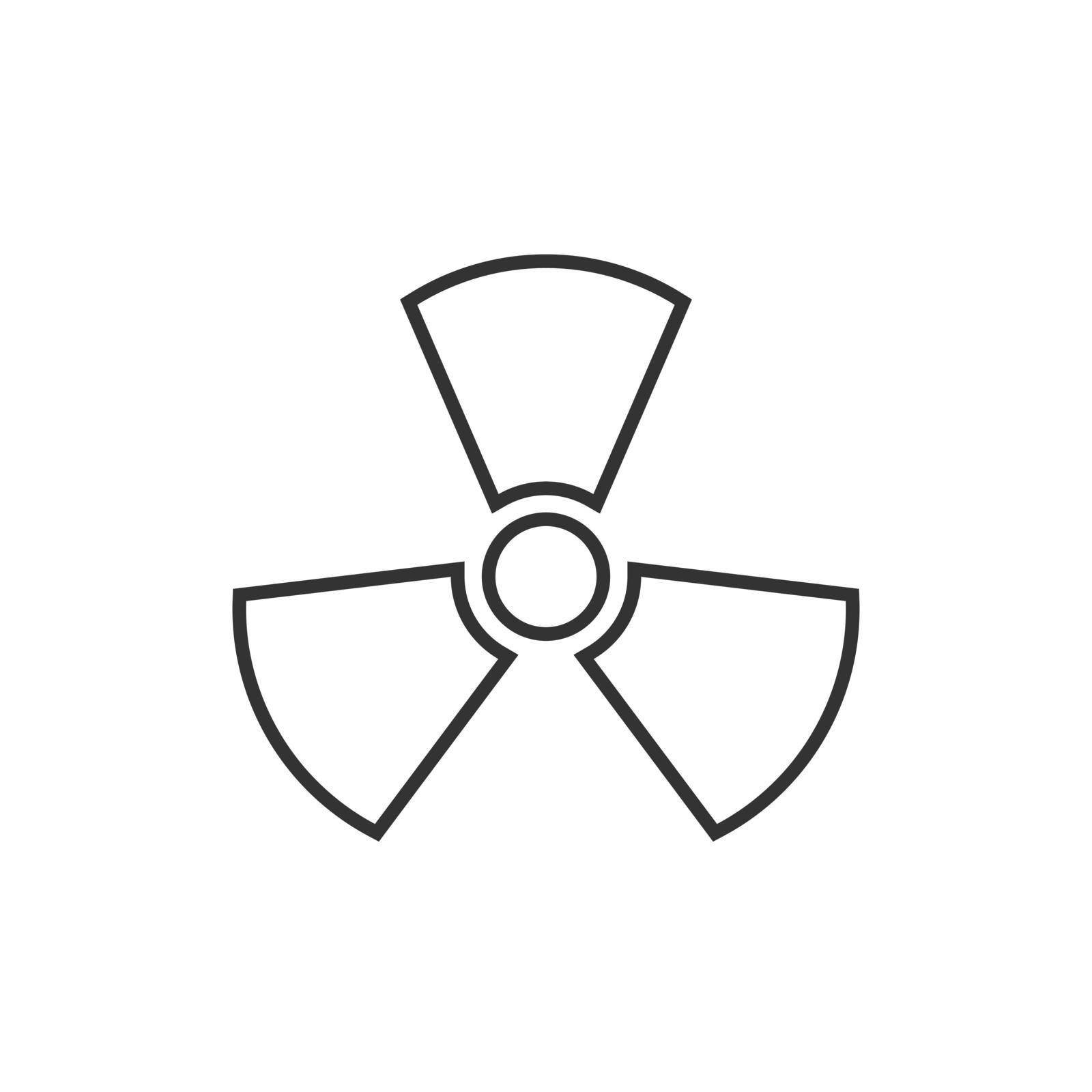 Nuclear radiation icon in flat style. Radioactivity vector illustration on white isolated background. Toxic sign business concept. by LysenkoA