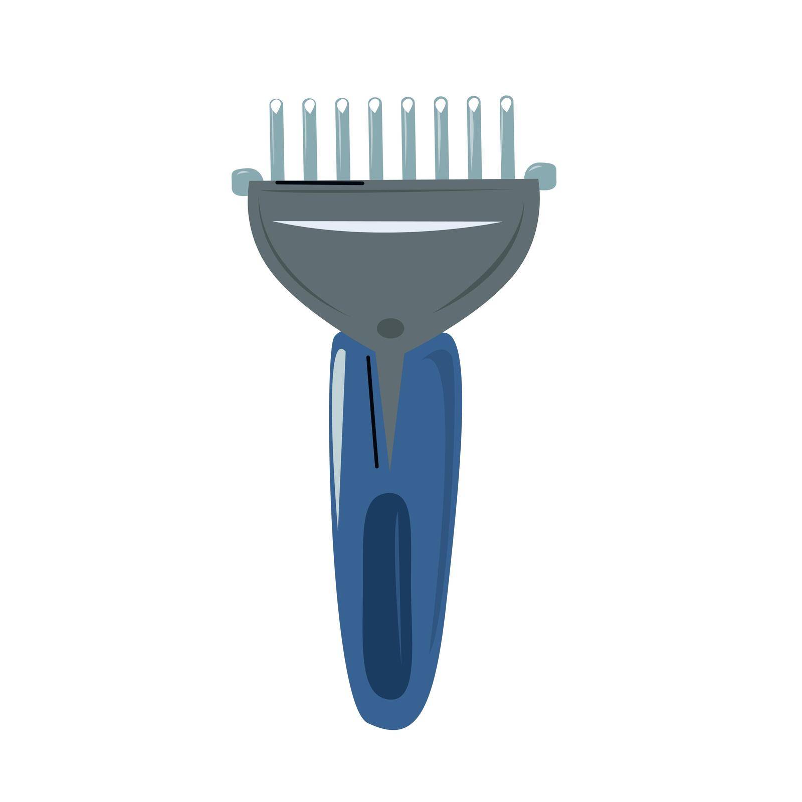 A comb for removing hair from pets or thinning it. A tool for caring for animals.