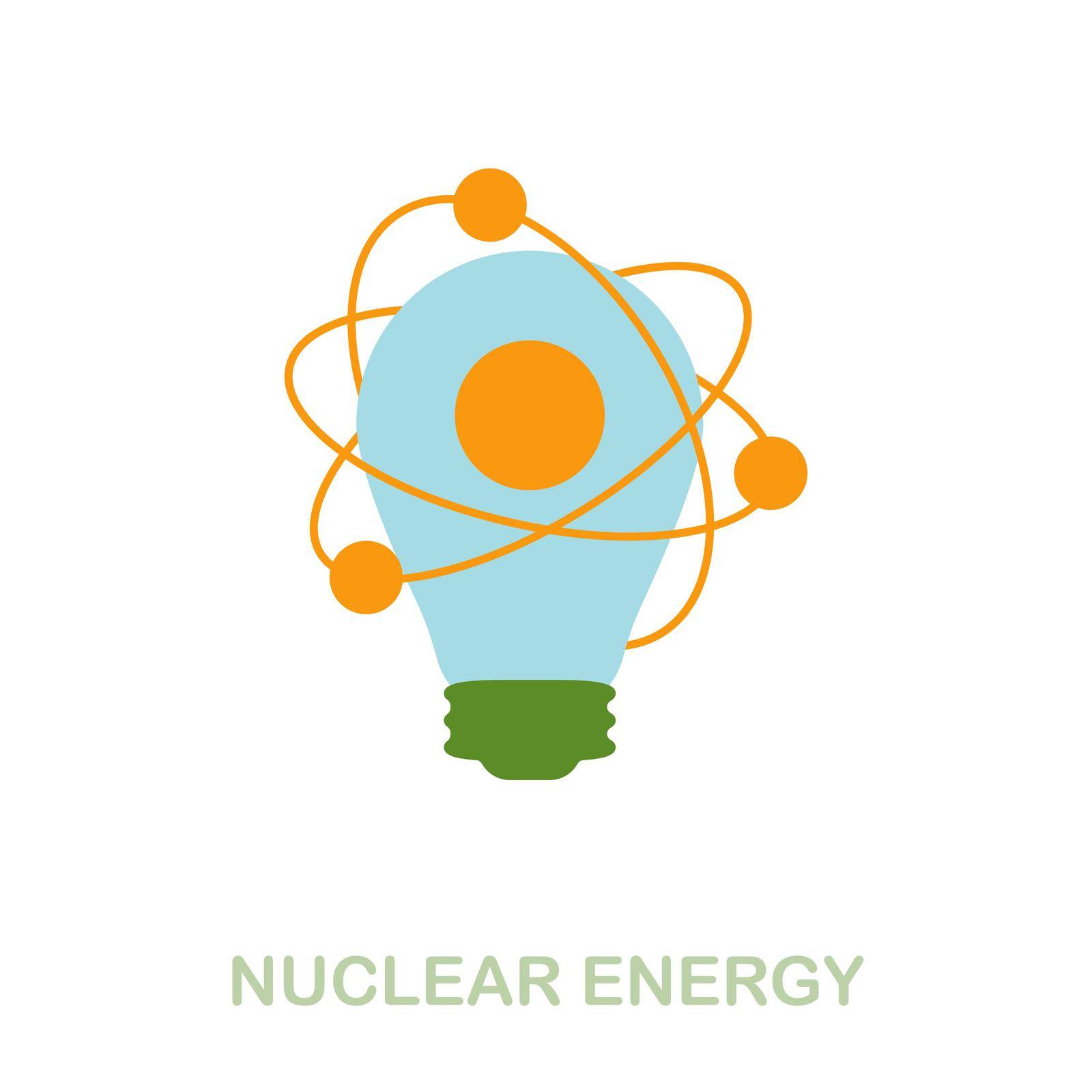 Nuclear Energy flat icon. Colored element sign from clean energy collection. Flat Nuclear Energy icon sign for web design, infographics and more. by simakovavector