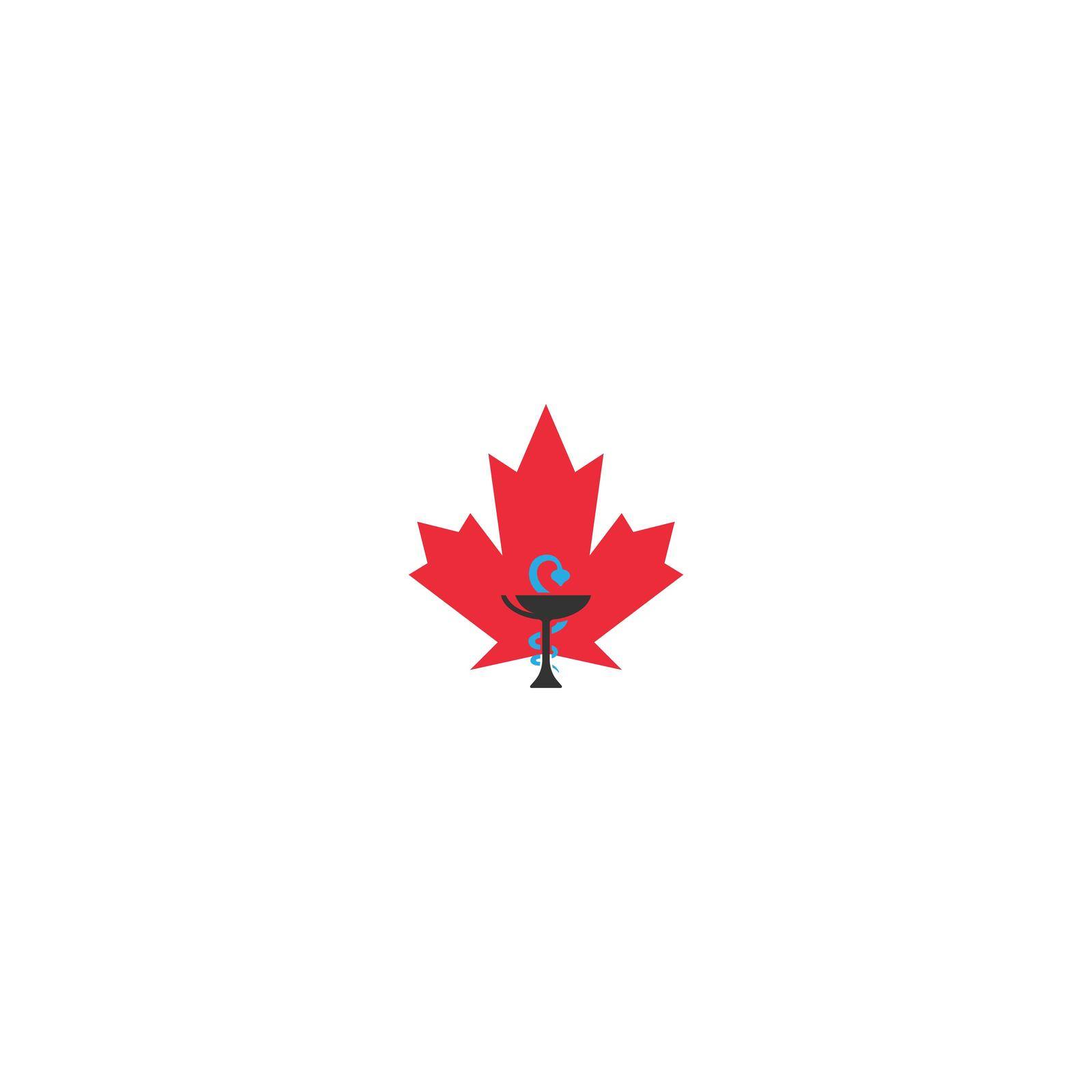 Maple leaf medical pharmacy logo icon illustration