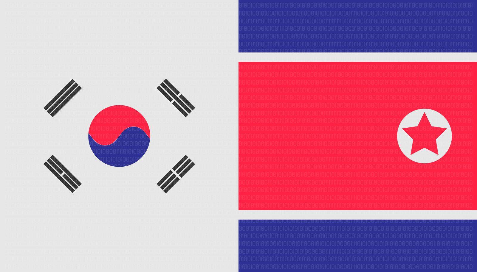 trade war concept. north and south korea flag background. vector illustration eps10 by Kmaunta