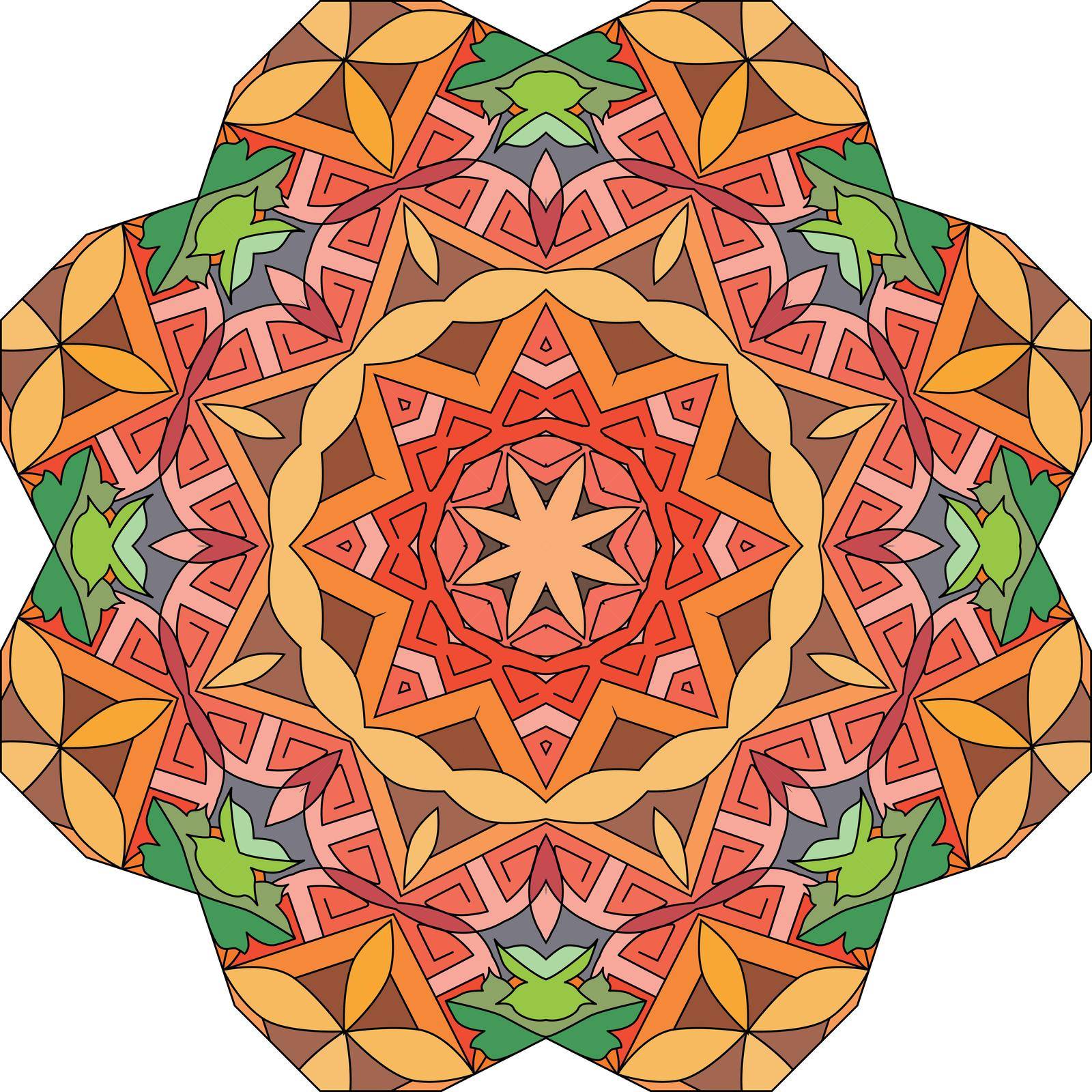 Colorful cute Mandala. Decorative unusual round ornaments. by NataOmsk