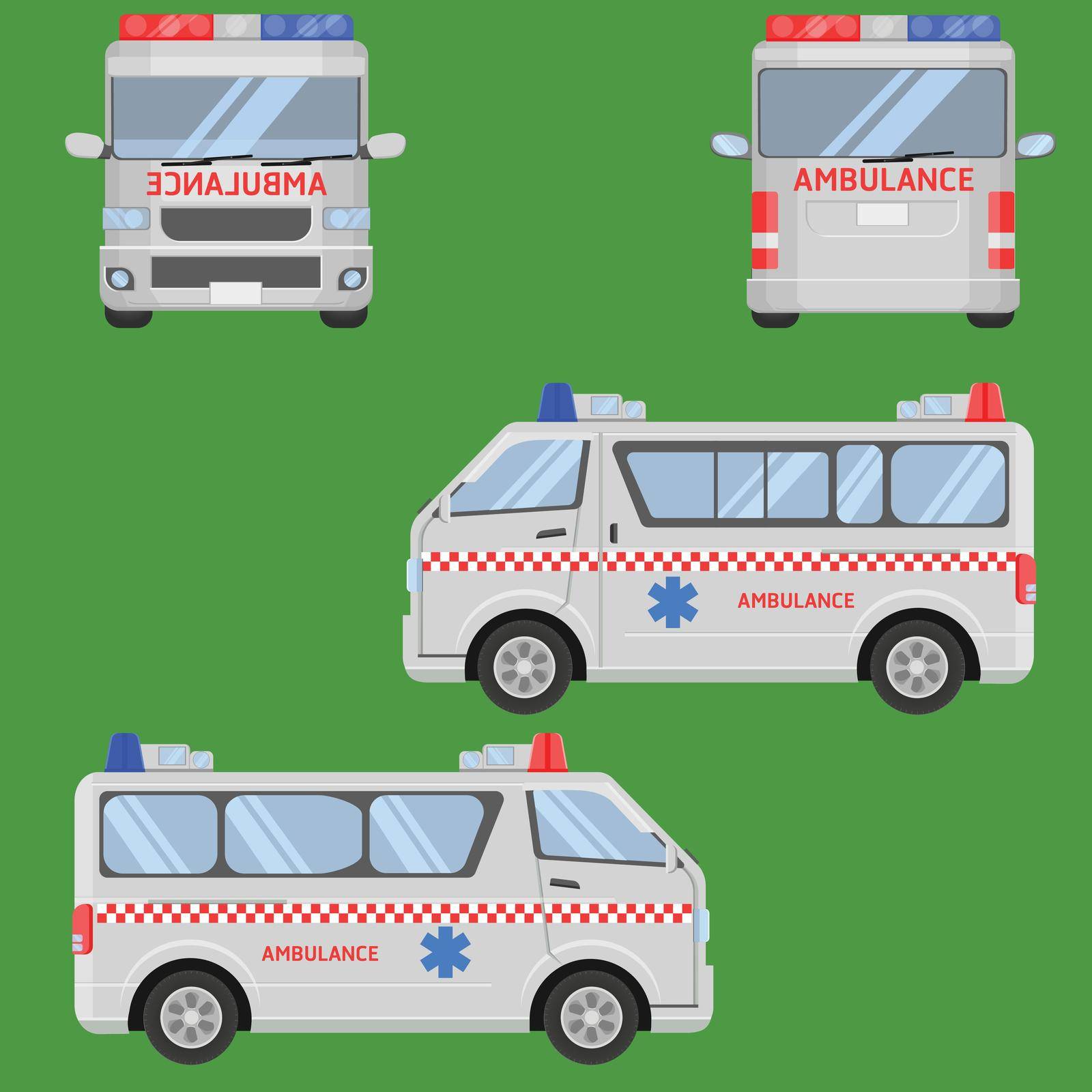 thai ambulance van car vector illustration by Kmaunta