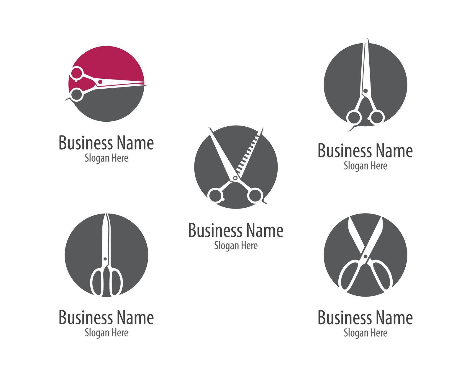 Scissors Logo Icon template vector illustration