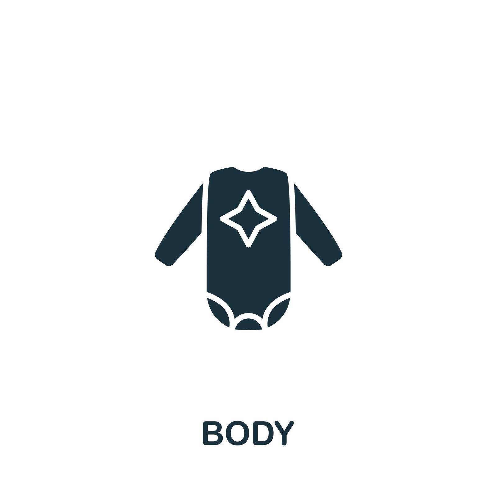 Body icon. Simple line element body symbol for templates, web design and infographics.