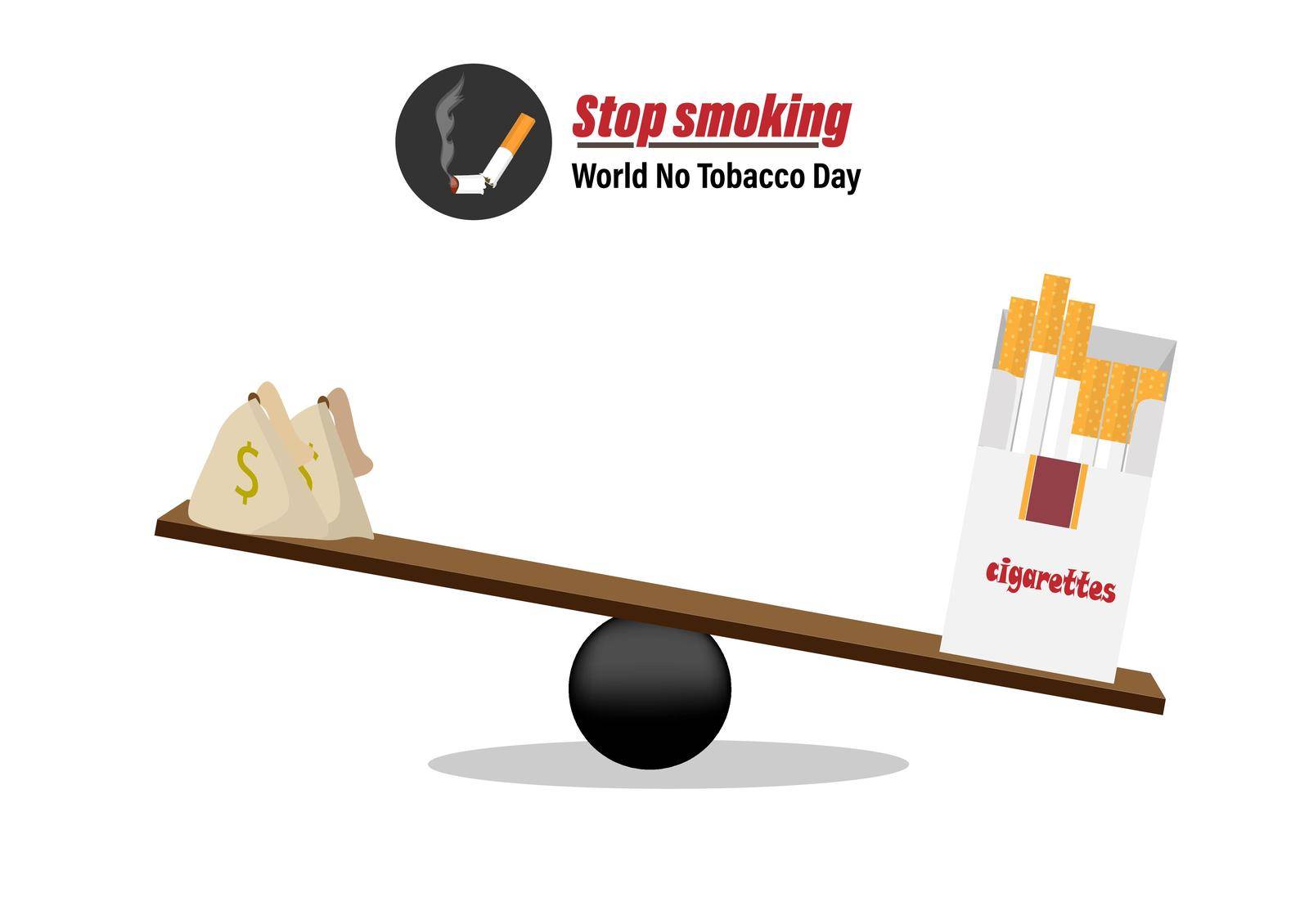 Smoking is wreaking havoc on your health and cost. Flat style cartoon illustration vector