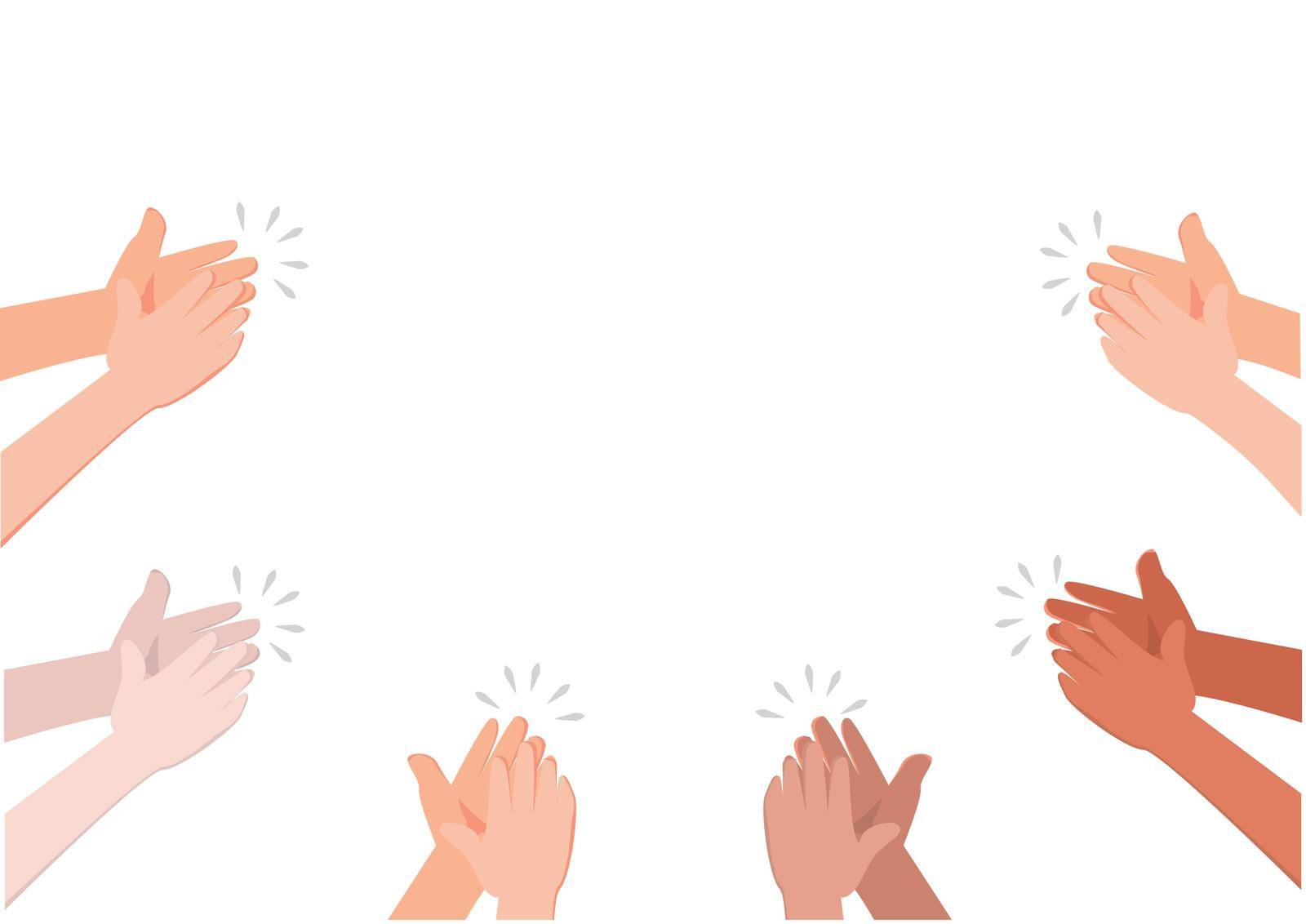 Applause of group of people. Hands clap. Congratulations, cheering, thanksgiving, thanks. Flat style cartoon illustration vector 