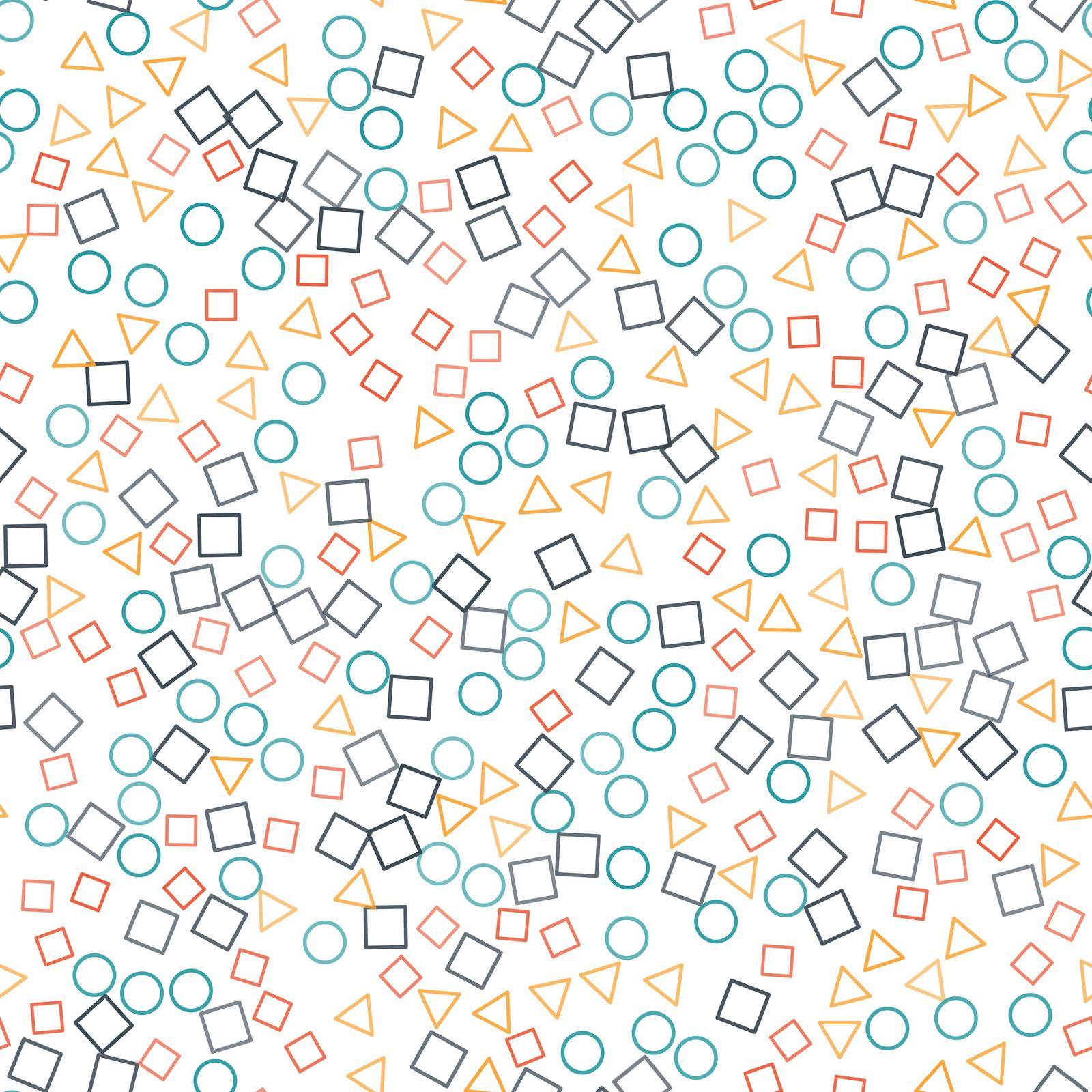 Abstract geometric background with different geometric shapes - triangles, circles, squares.