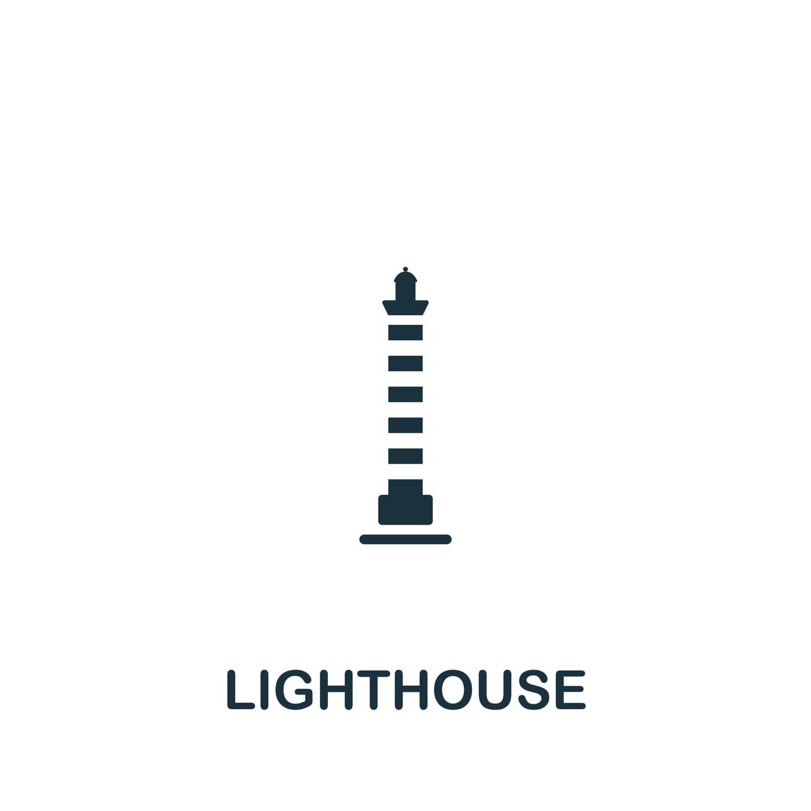 Lighthouse icon. Monochrome simple icon for templates, web design and infographics by simakovavector
