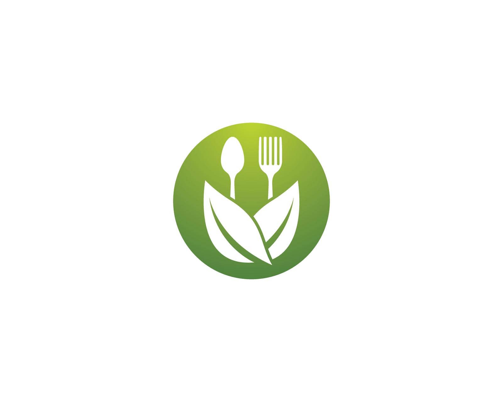 Organic food logo template vector icon illustration