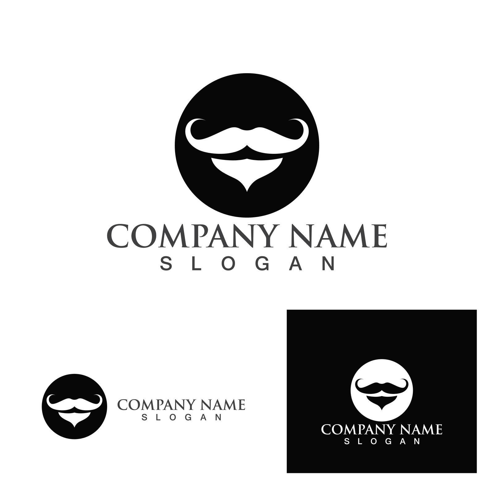 Mustache and beard logo and symbol vector