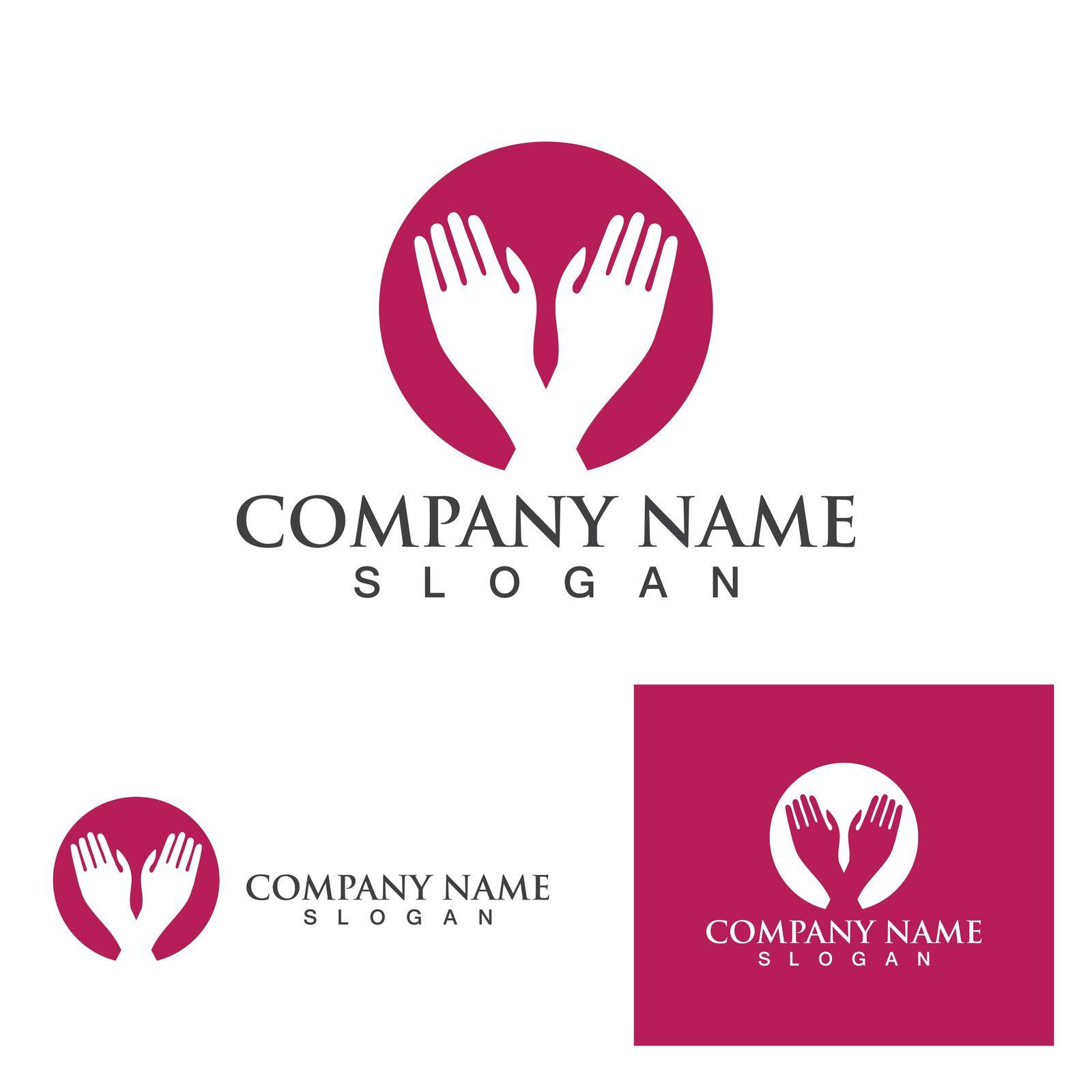 Hand care logo and symbol vector symbol by Mrsongrphc