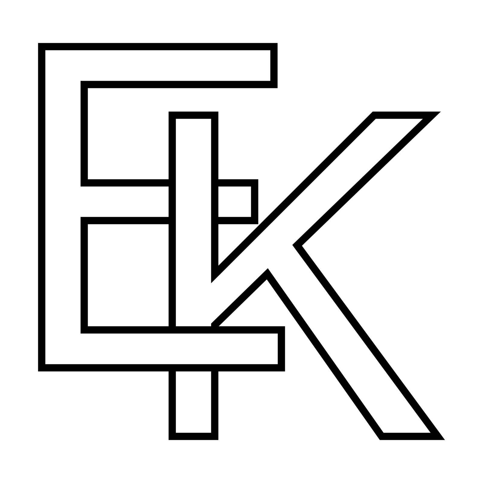 Logo sign ek ke icon nft ek interlaced, letters e k