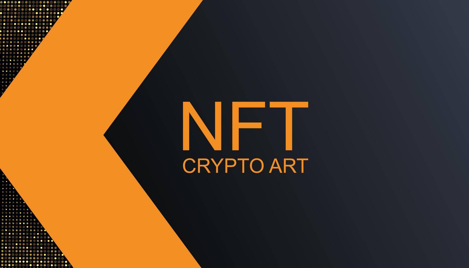 NFT crypto art background. Banner token with aspects of intellectual property. NFT token in blockchain technology in digital crypto art. by ku4erashka