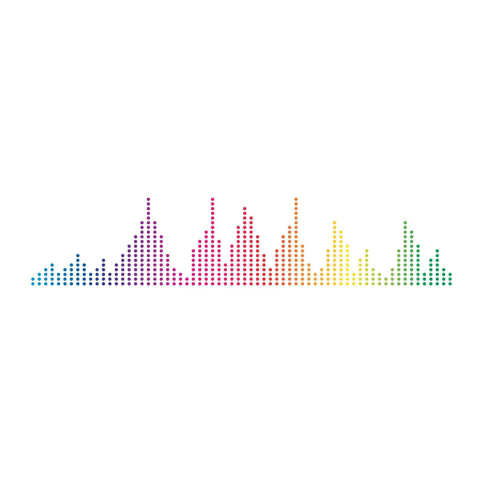 Audio technology, music sound waves vector icon by ichadsgn