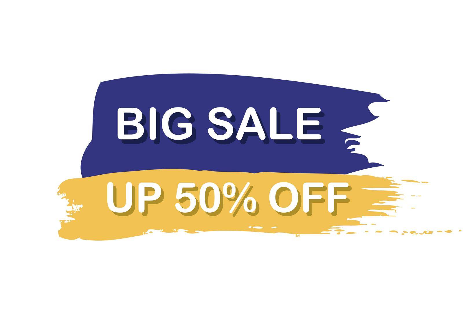 Web banner, template, postcard advertising big sale 50 percent off - Vector illustration