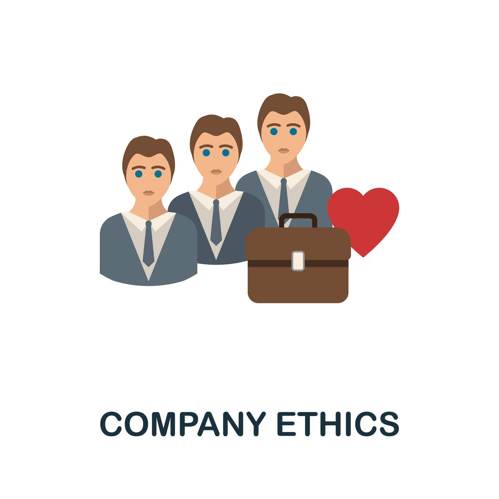 Company Ethics flat icon. Colored element sign from company value collection. Flat Company Ethics icon sign for web design, infographics and more. by simakovavector