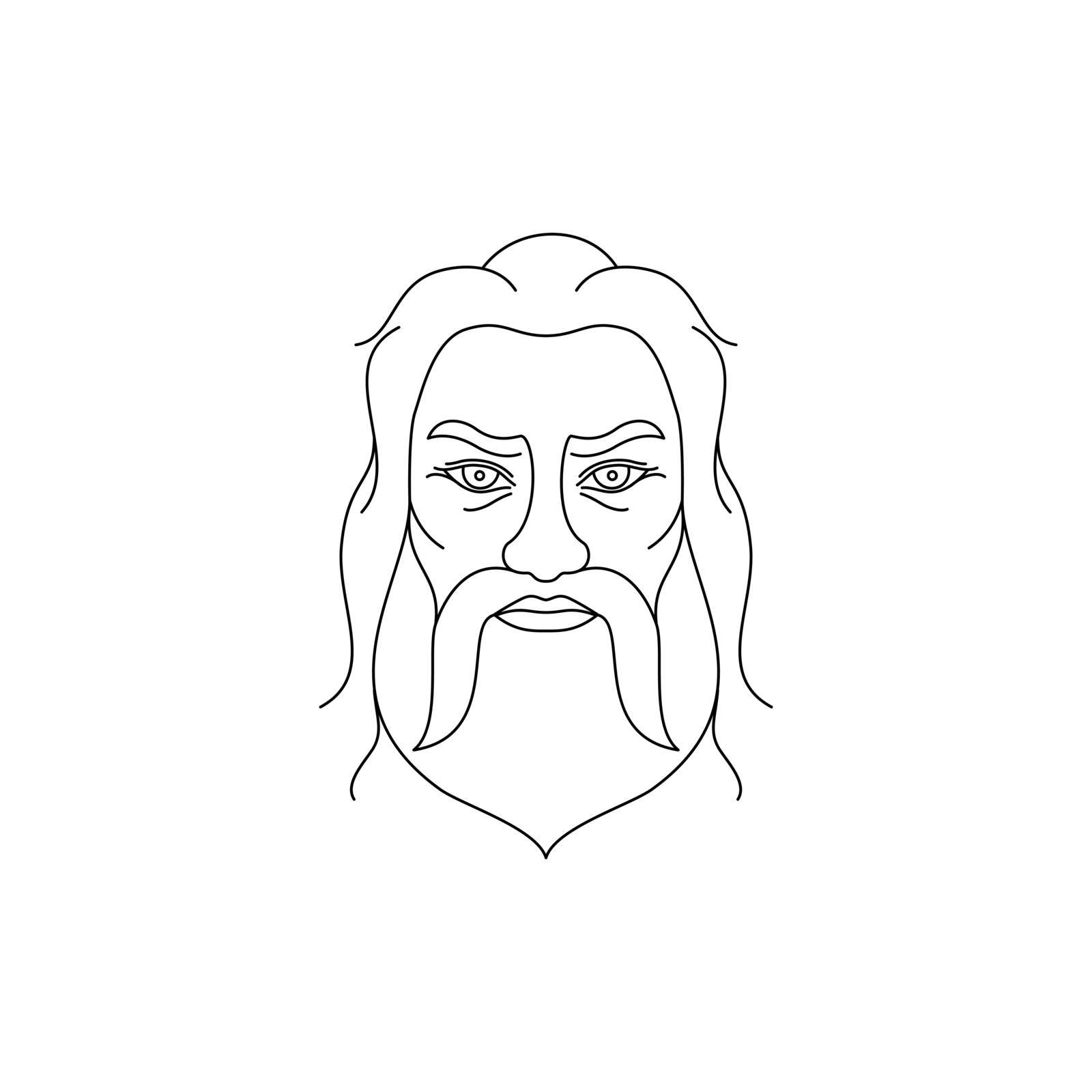 Icon of man in line art style on white background.