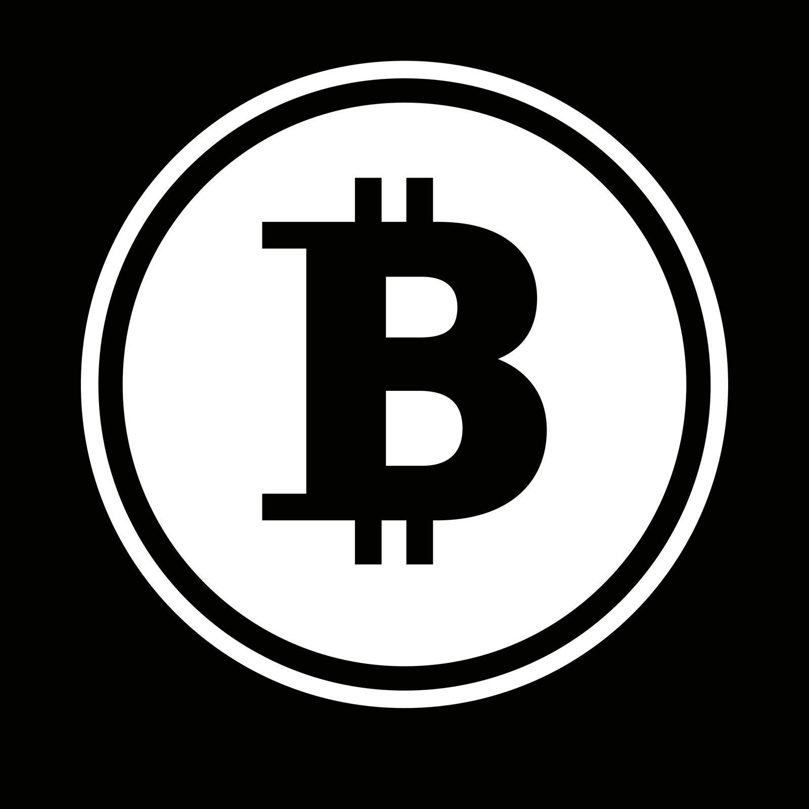 Bitcoin Simple Illustration. cryptographic asset. Editable vector.