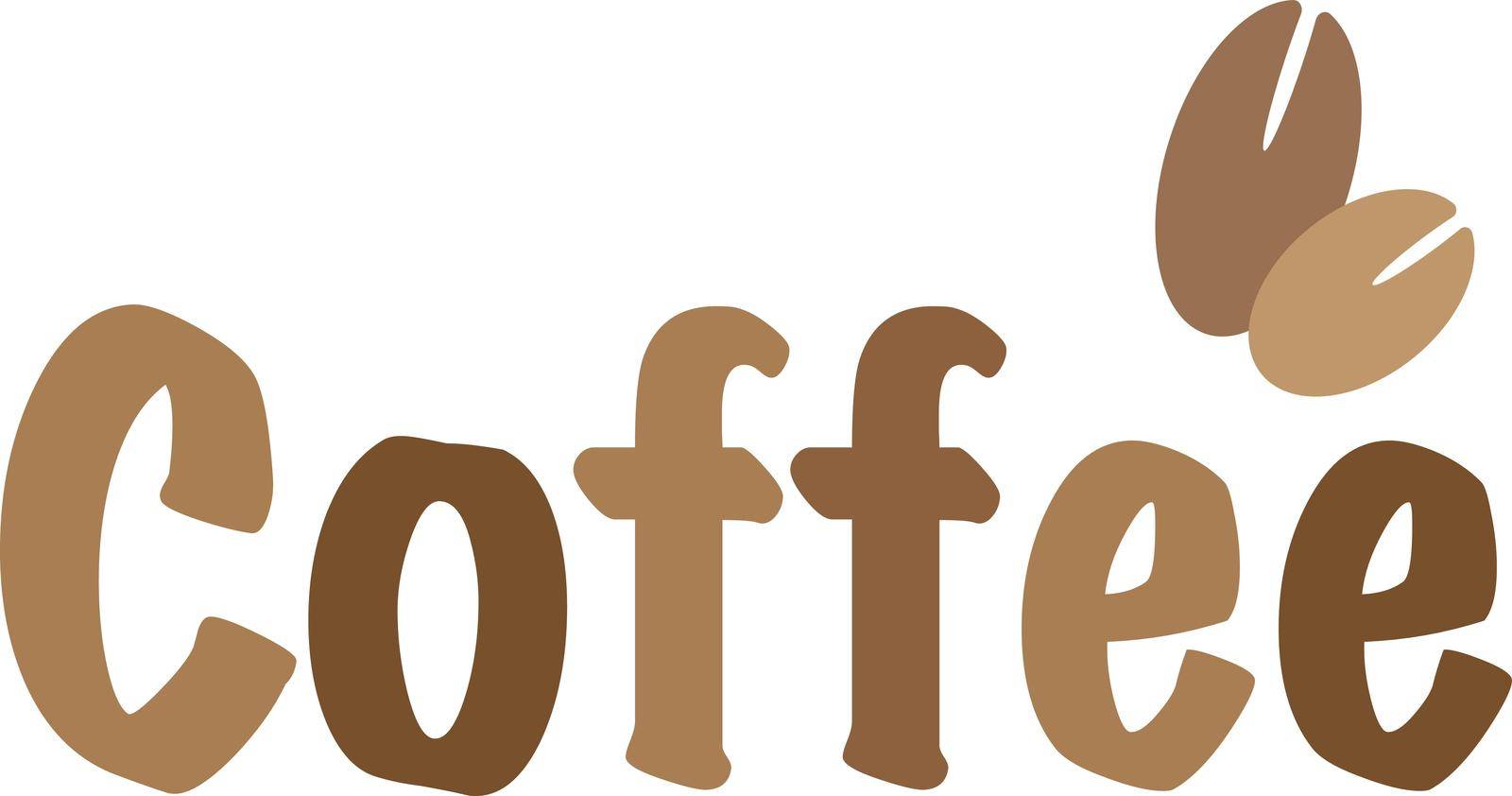 Coffee beans and coffee logo. Editable vector.
