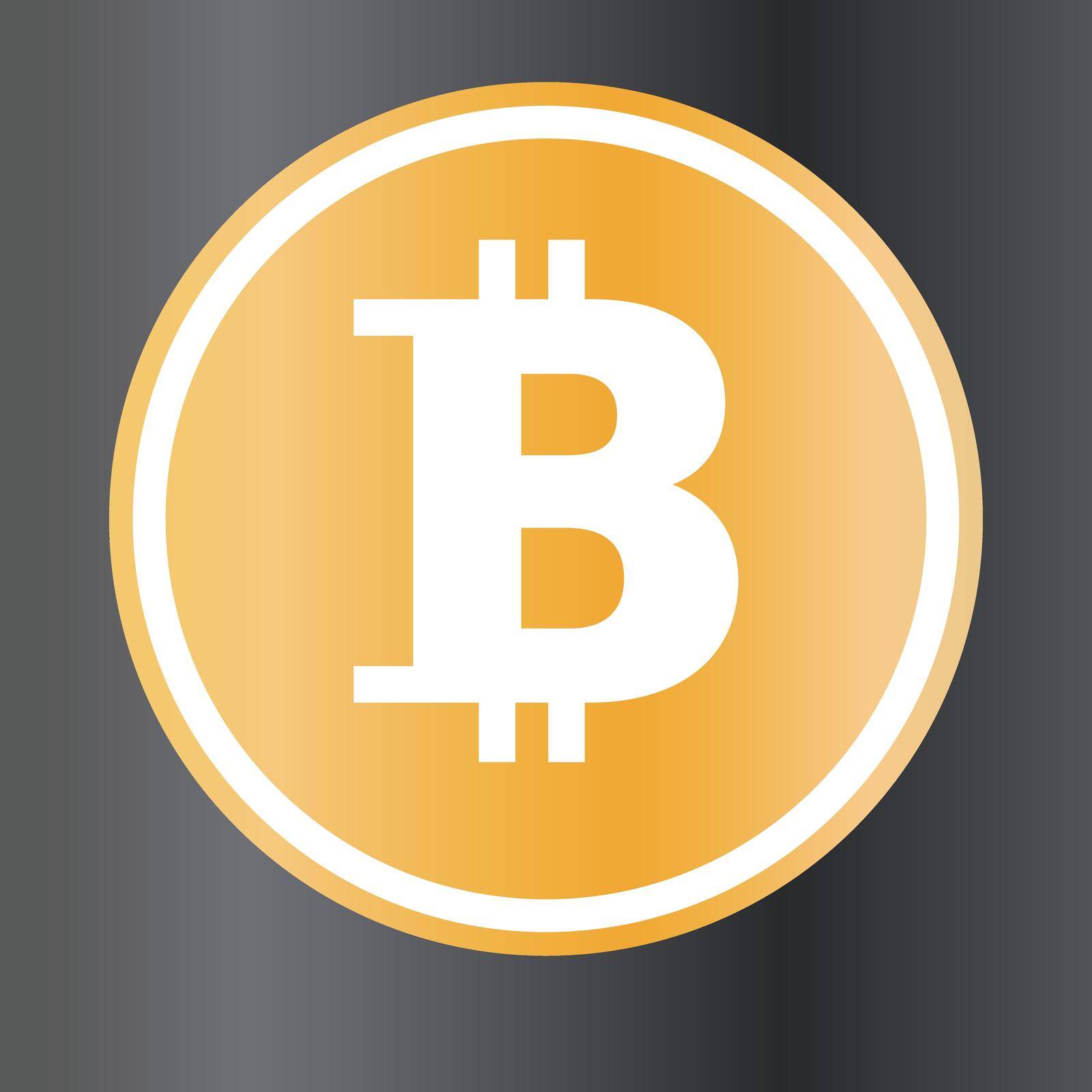 Golden Bitcoin. The most famous crypto asset. Editable vector.