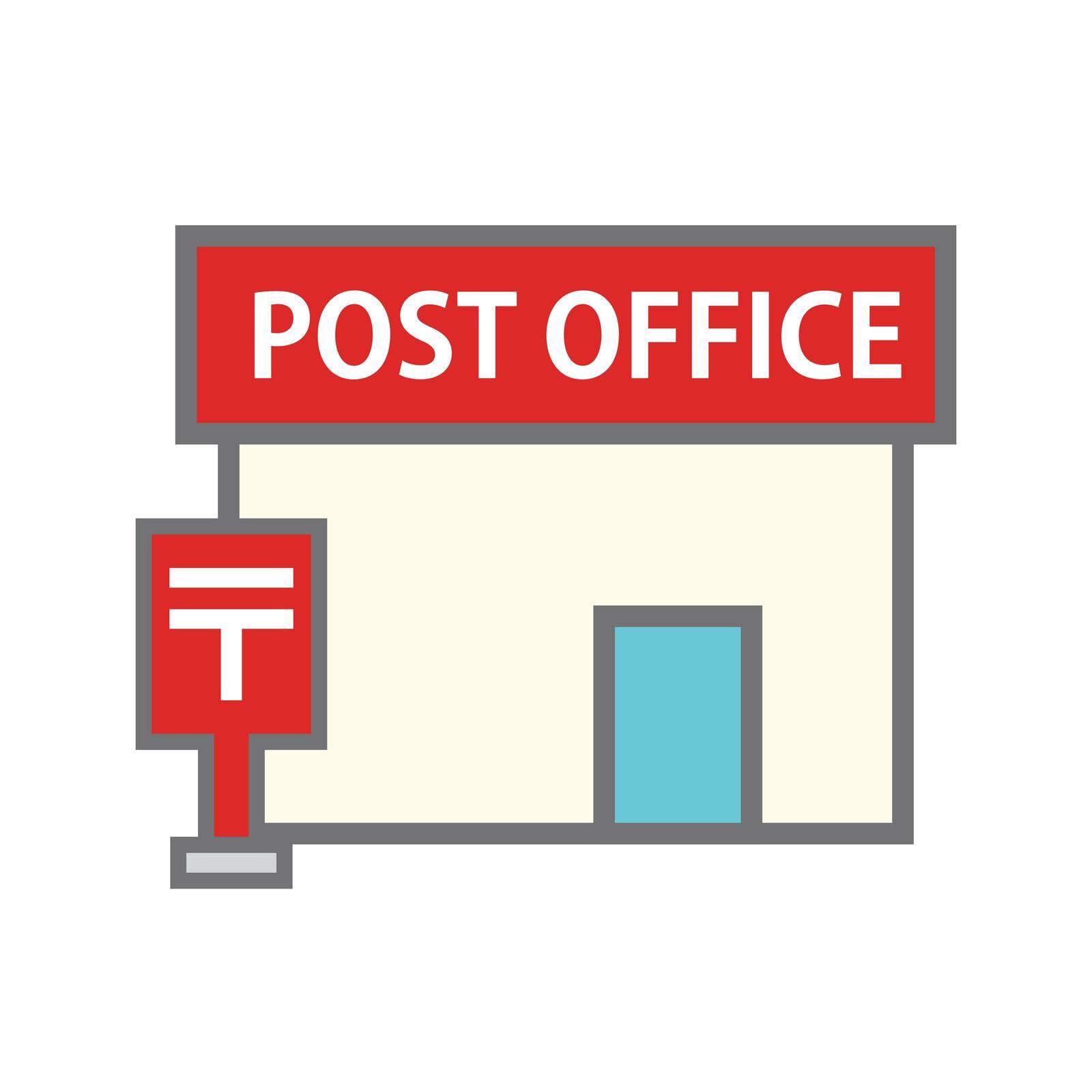 Post Office and Post Box. Vector. by illust_monster