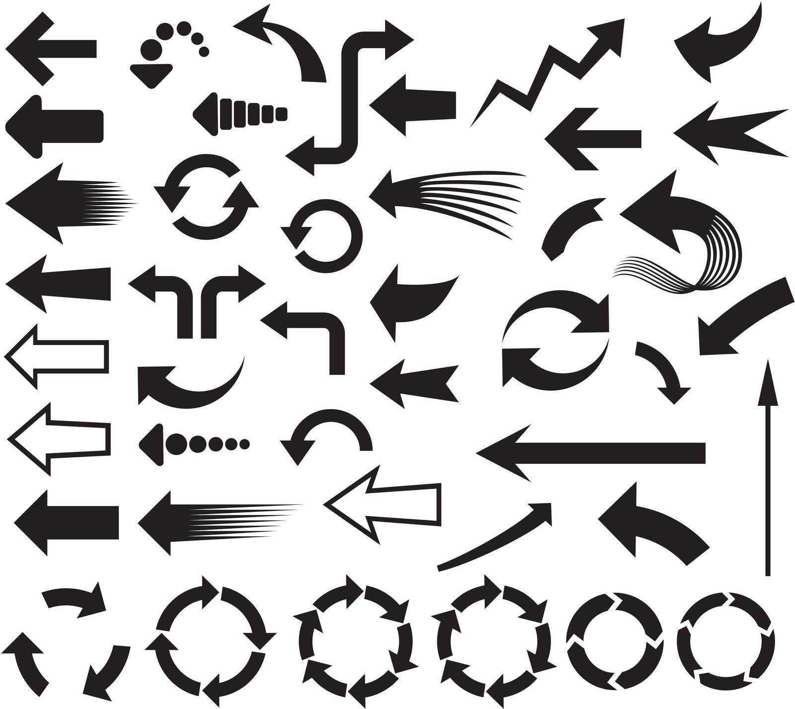 Arrows icons set vector illustration