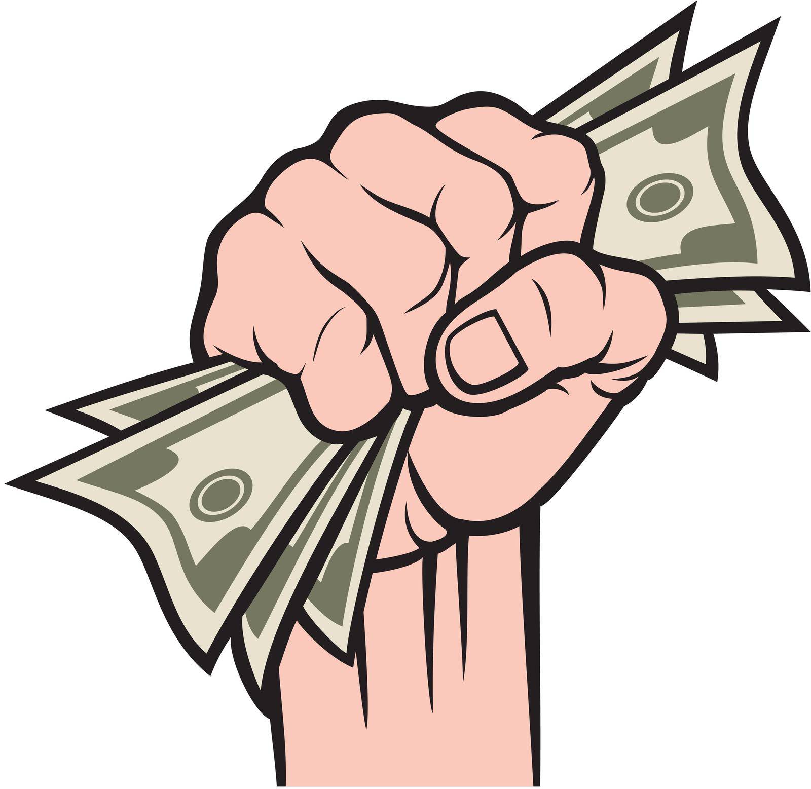 Money in hand vector illustration