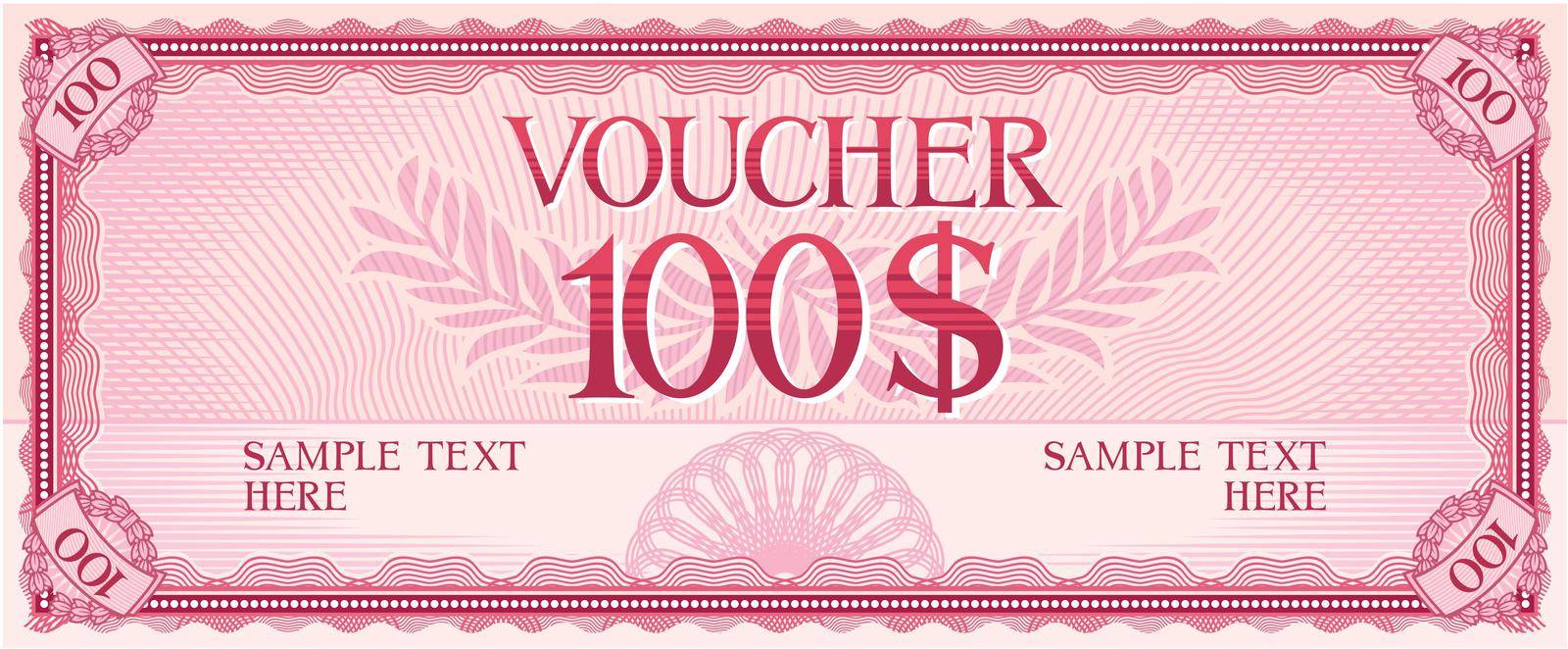 Voucher design - hundred dollars (template)