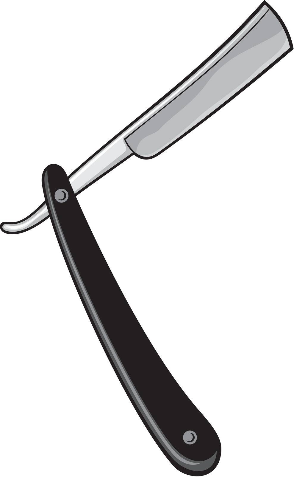 Shaving (barber) razor knife vector illustration