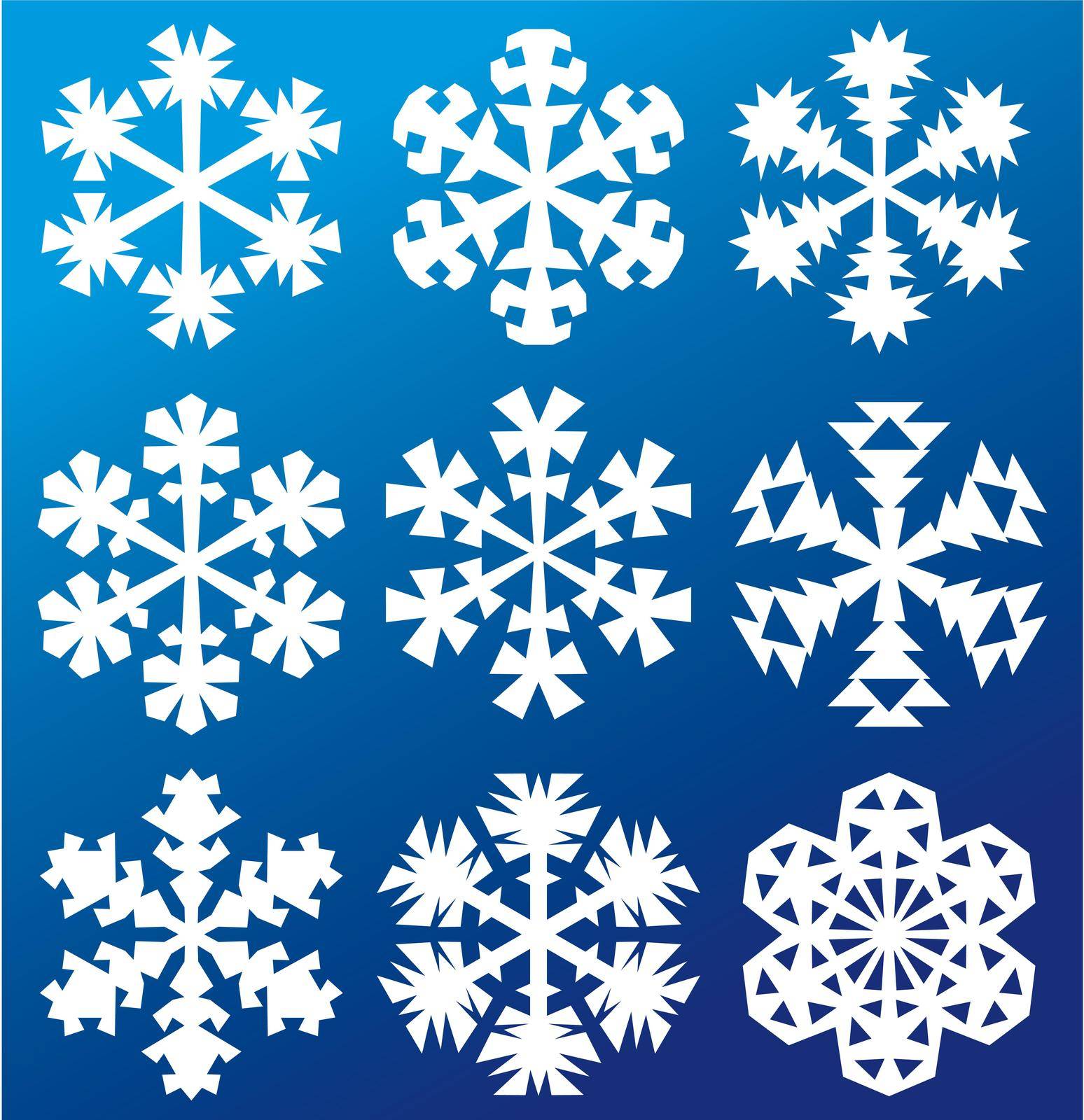 Collection of snowflakes vector illustration